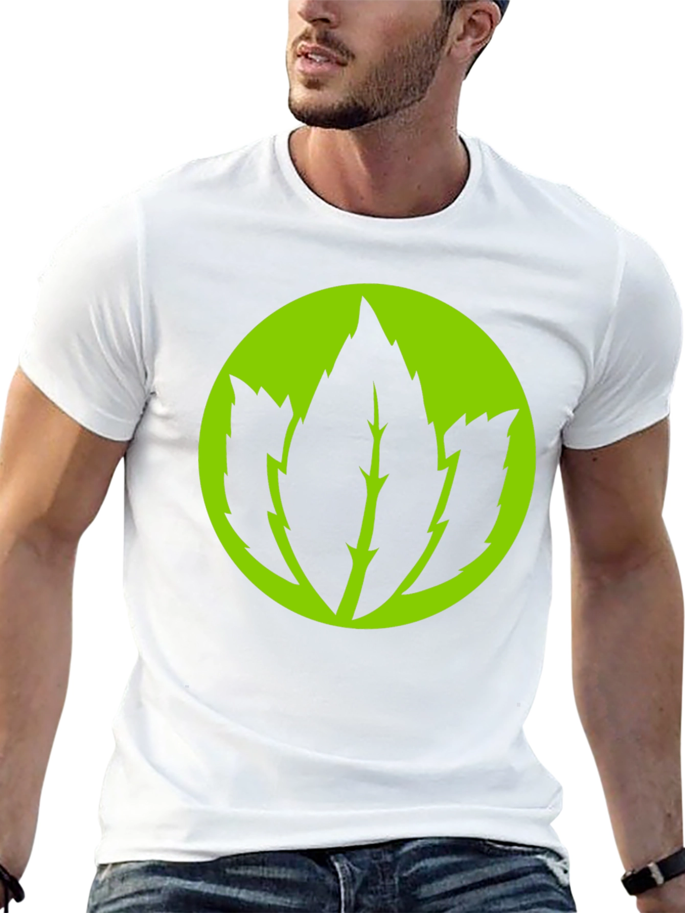 Leaf Logo Graphic Black T-Shirt