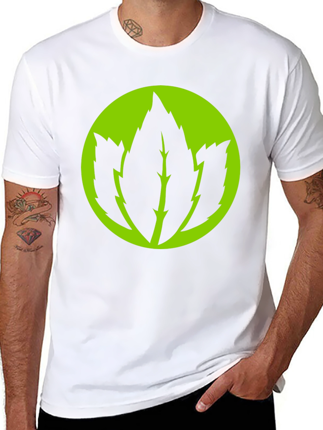 Leaf Logo Graphic Black T-Shirt