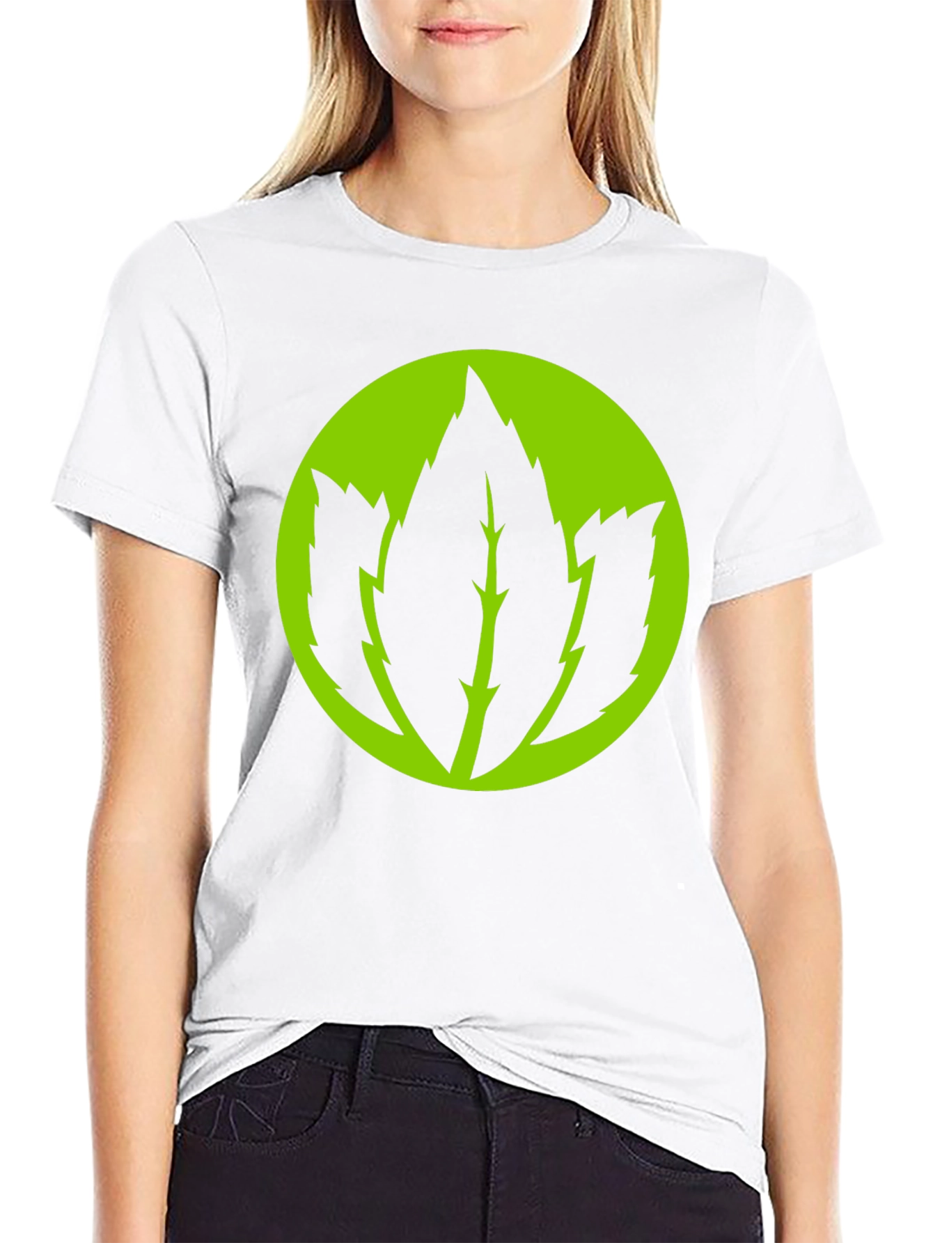 Leaf Logo Graphic Black T-Shirt