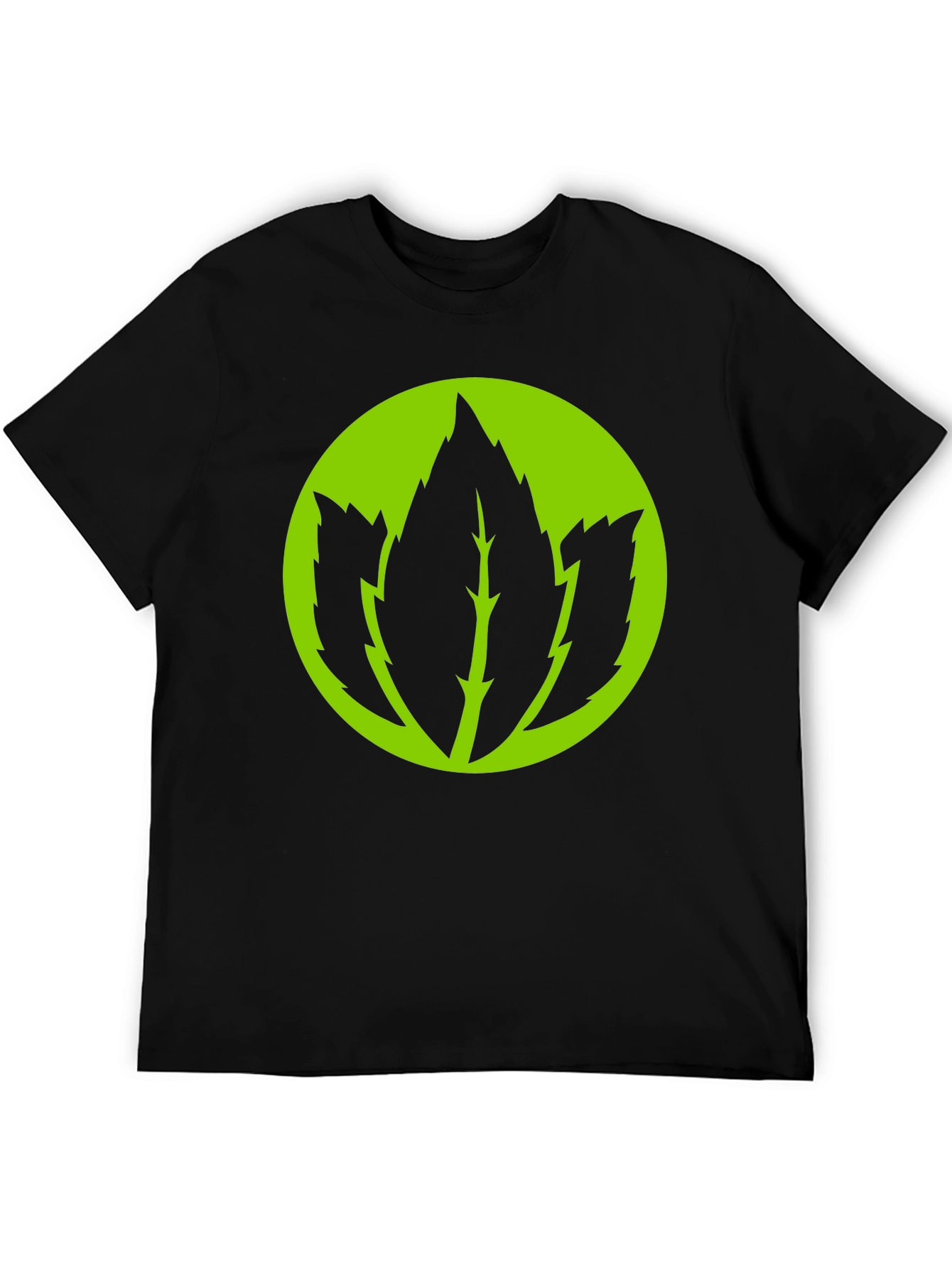 Leaf Logo Graphic Black T-Shirt