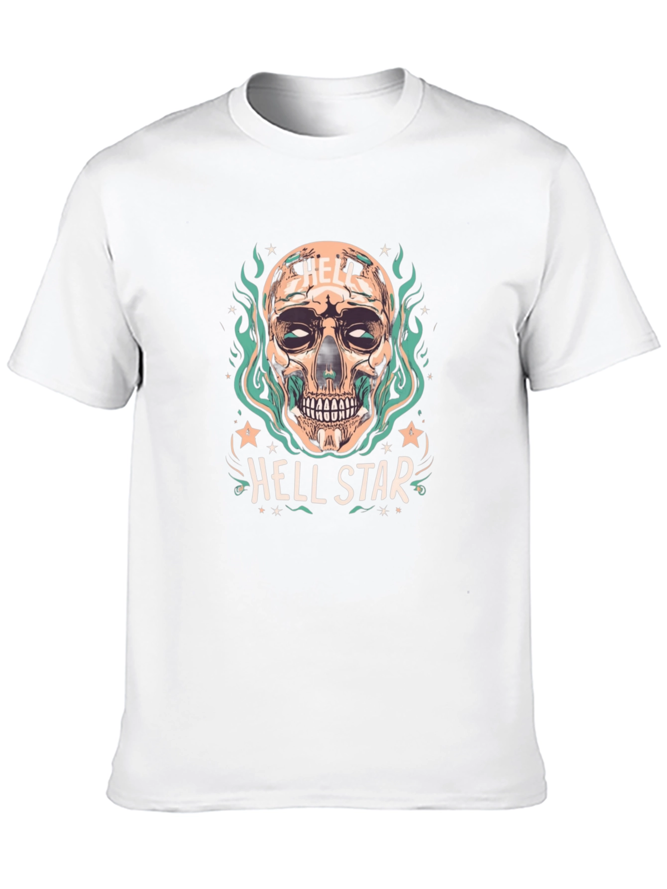 Hell Star Graphic T-Shirt Skull Design