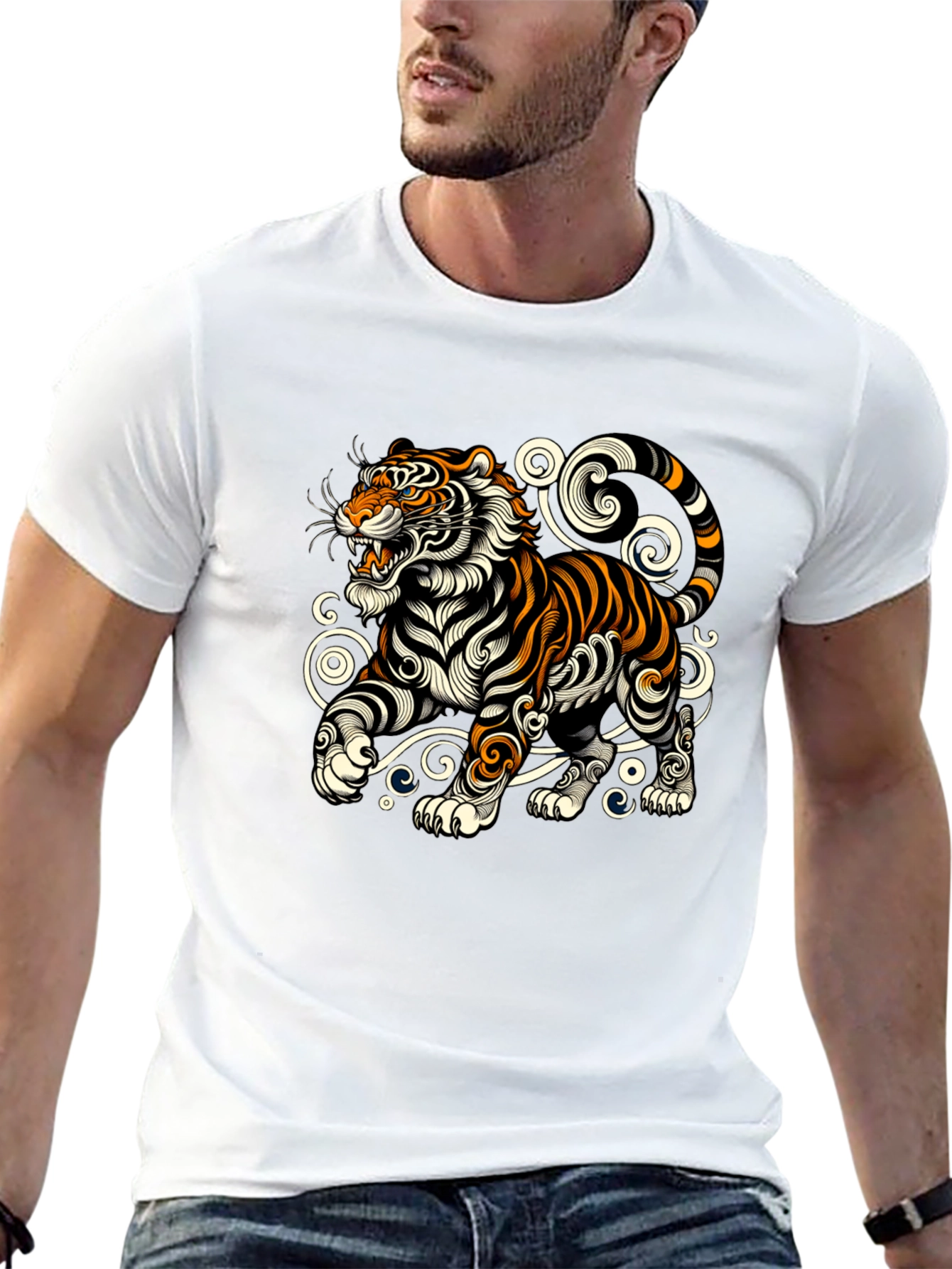 Tiger Graphic Tee - Stylish Black T-Shirt