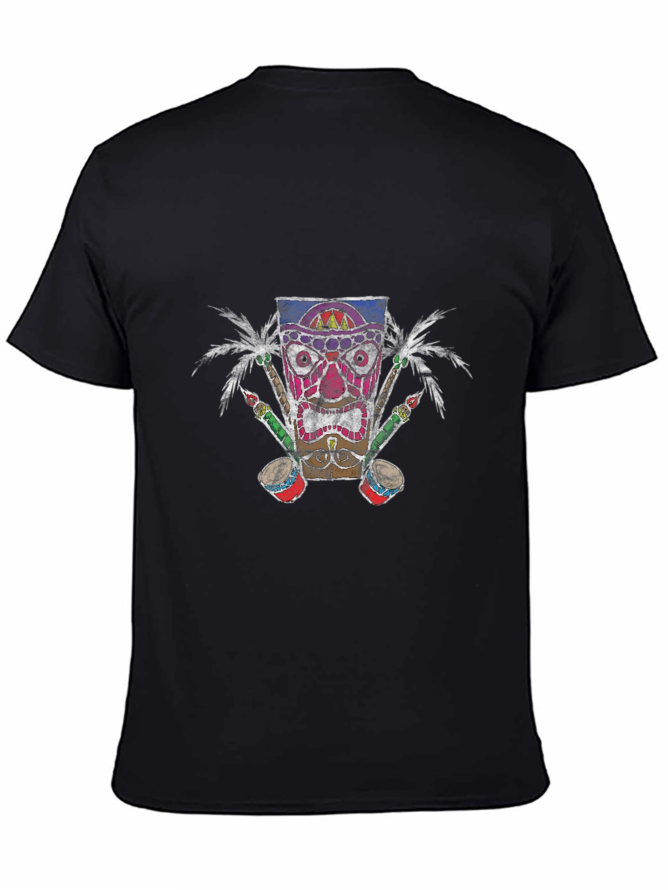 Tiki Mask Graphic Tee - Tropical Vibes