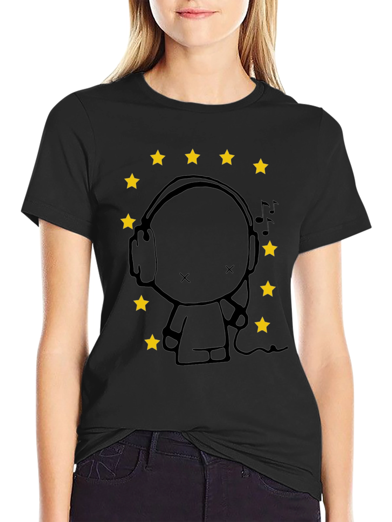 Starry Tunes Black T-Shirt