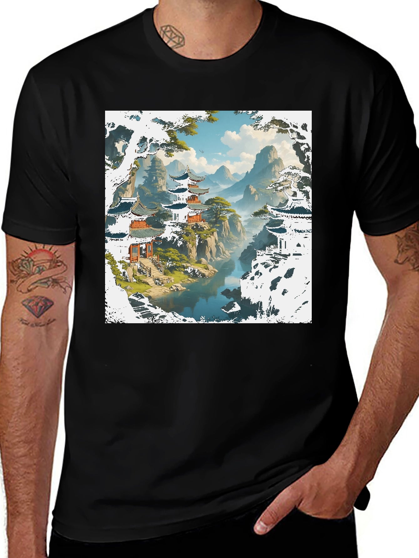 Asian Landscape Graphic Tee