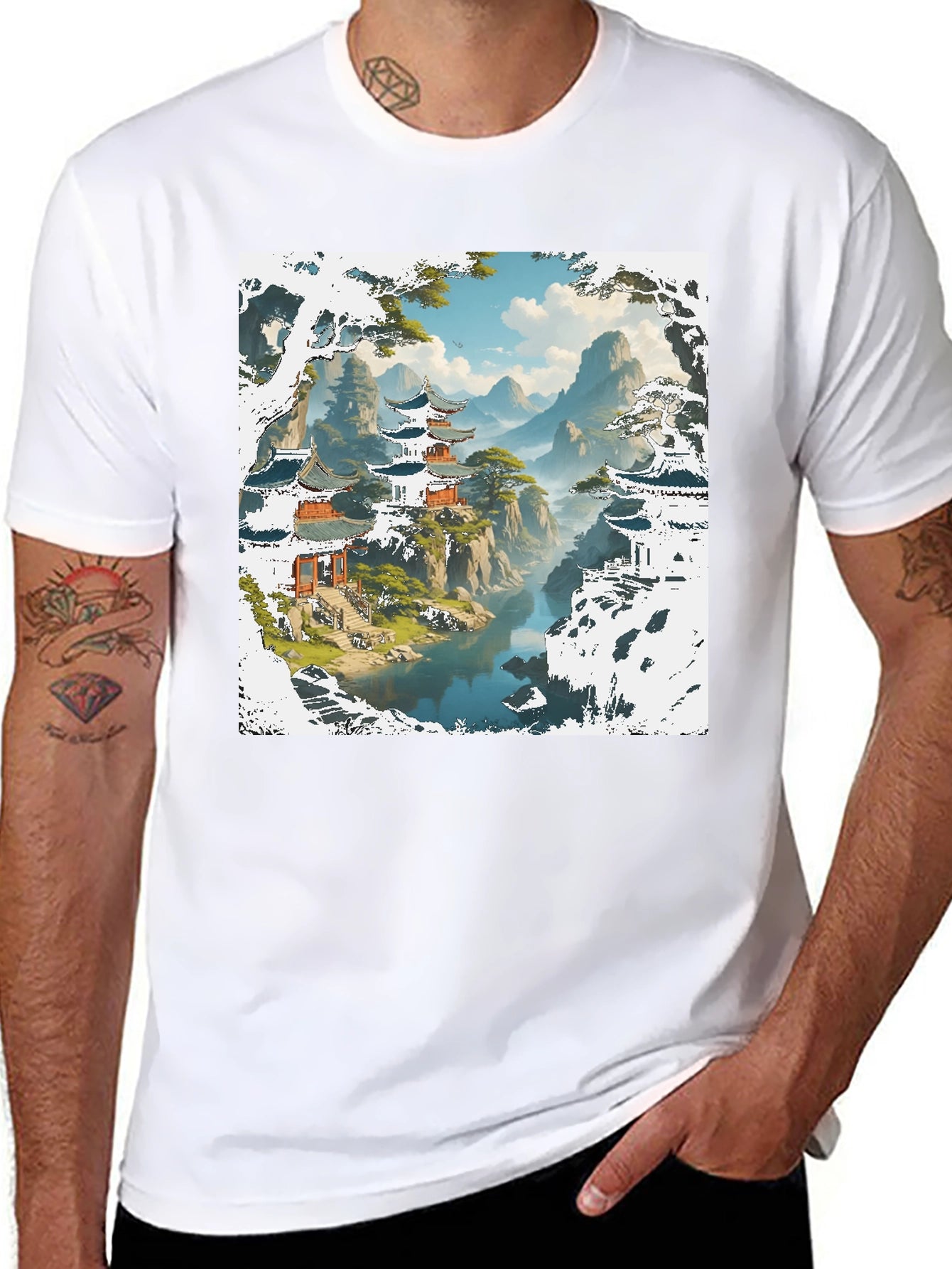 Asian Landscape Graphic Tee