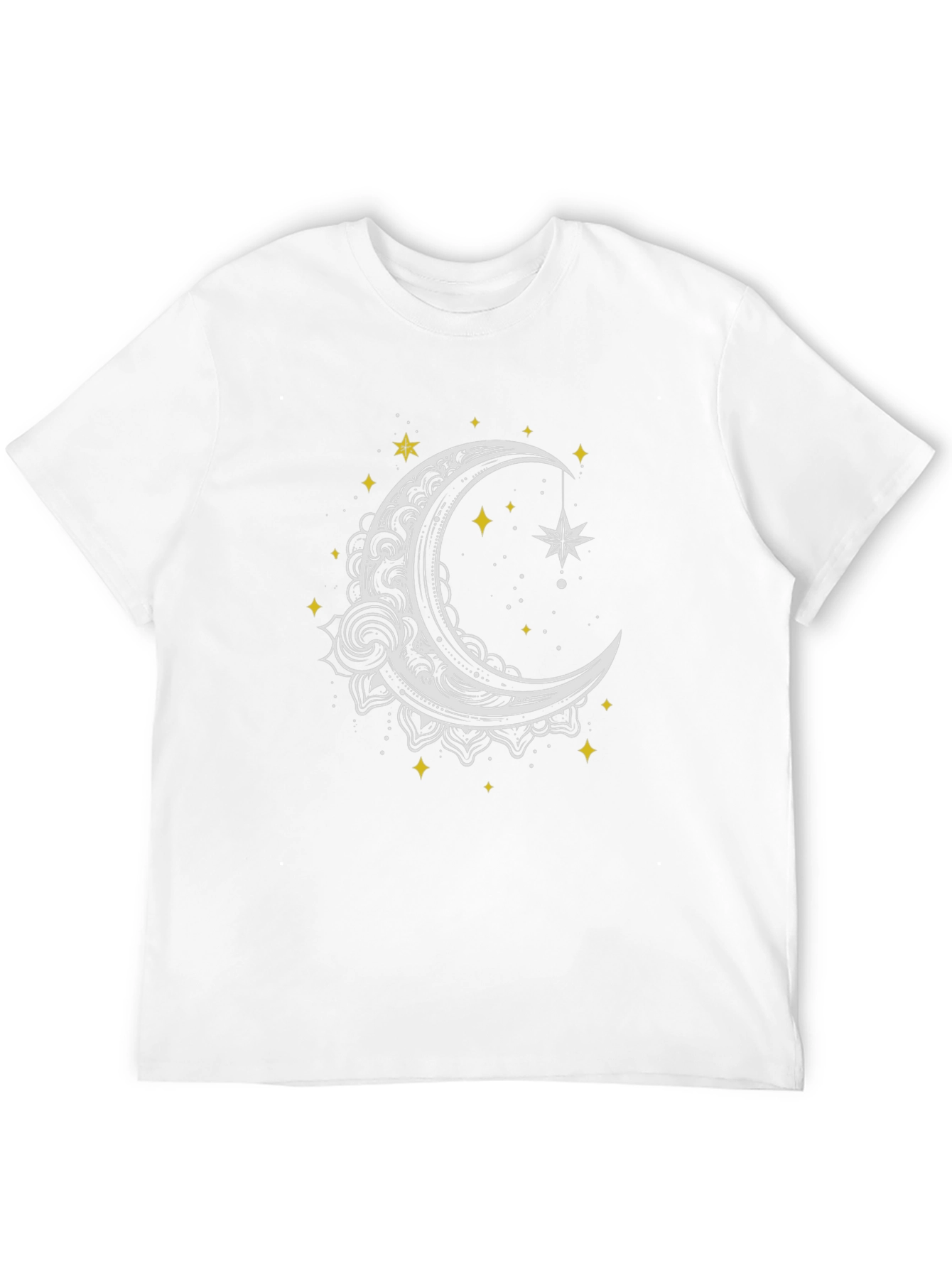 Celestial Moon and Star Graphic Tee - Black