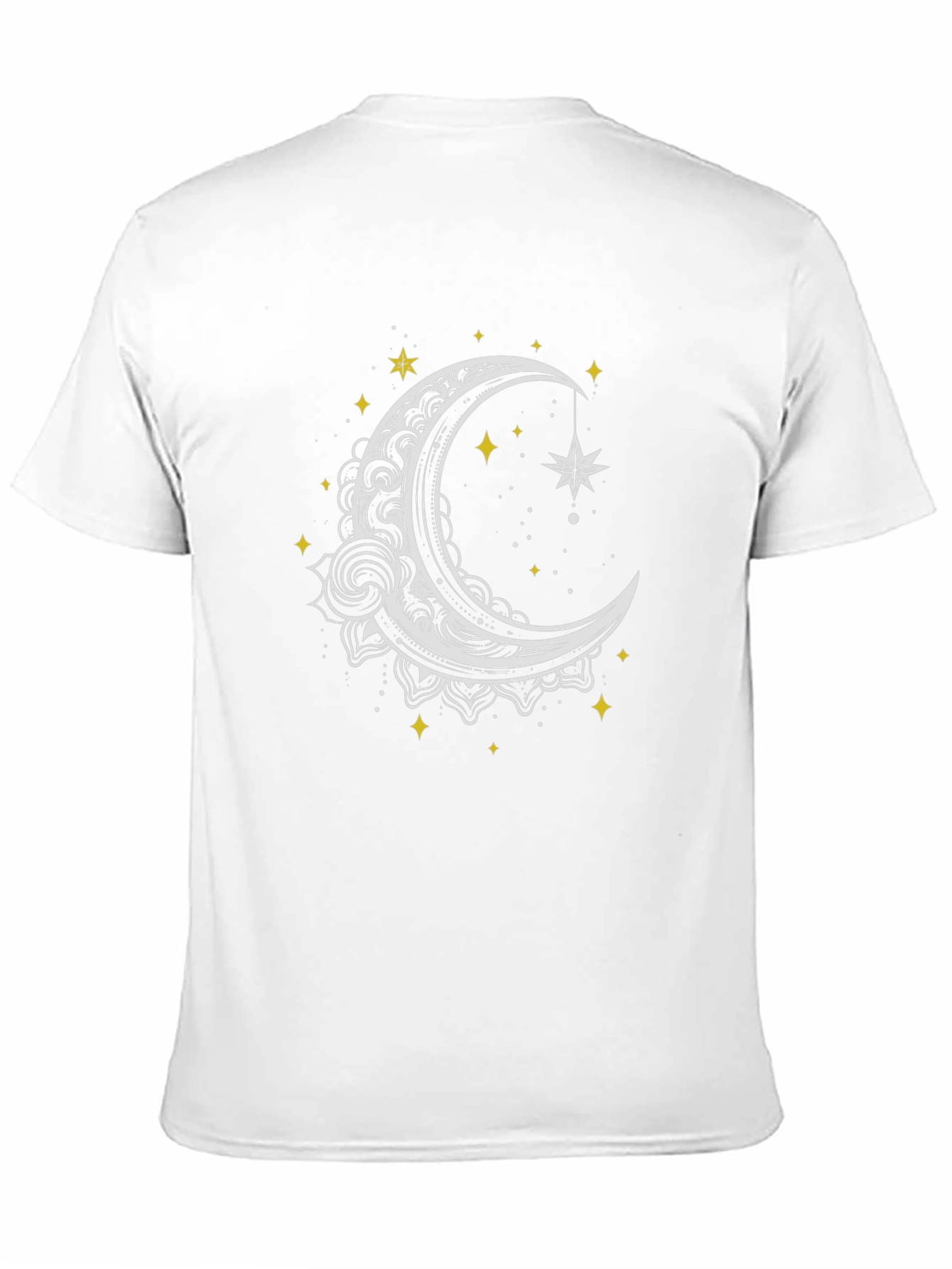 Celestial Moon and Star Graphic Tee - Black