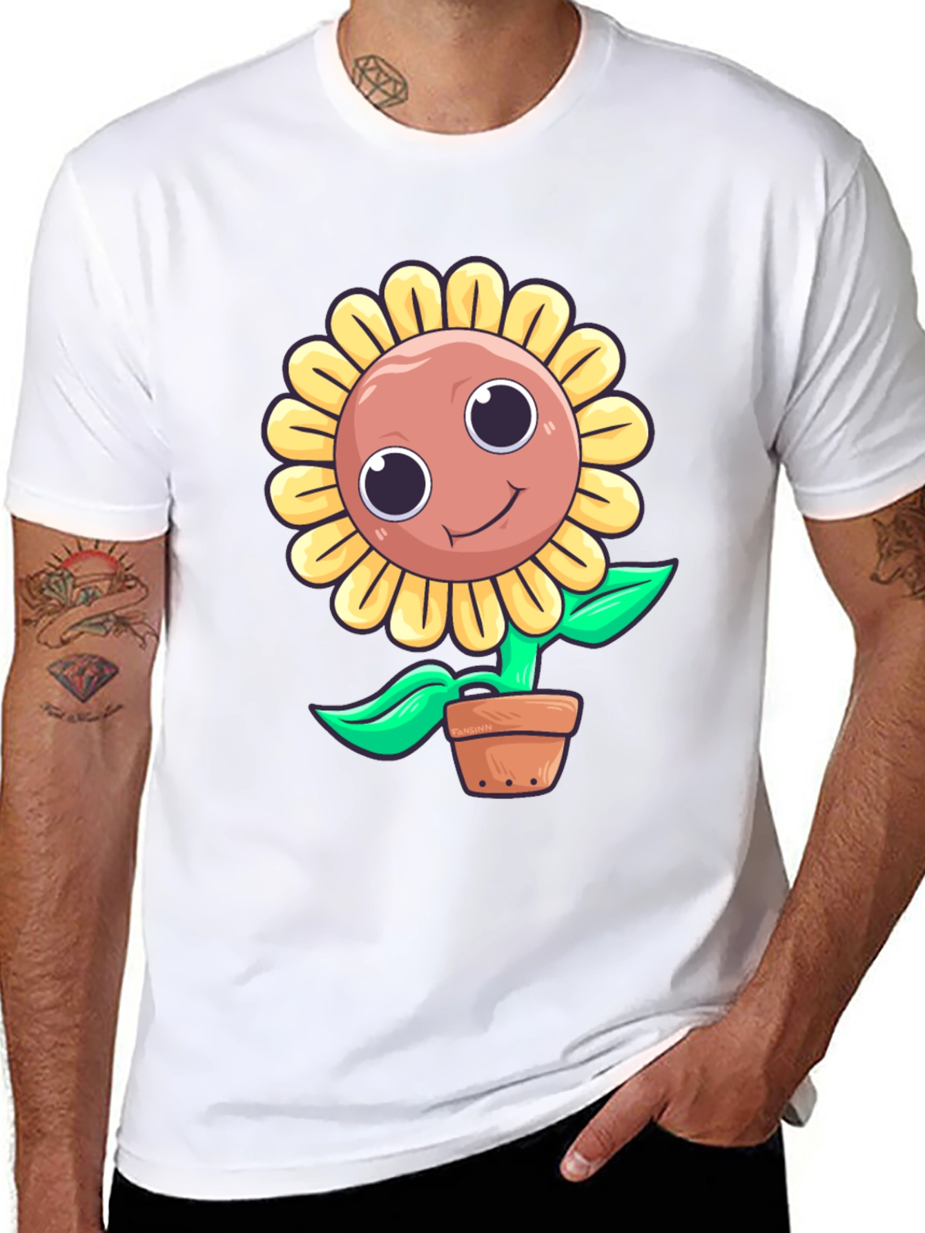 Cute Cartoon Sunflower T-Shirt