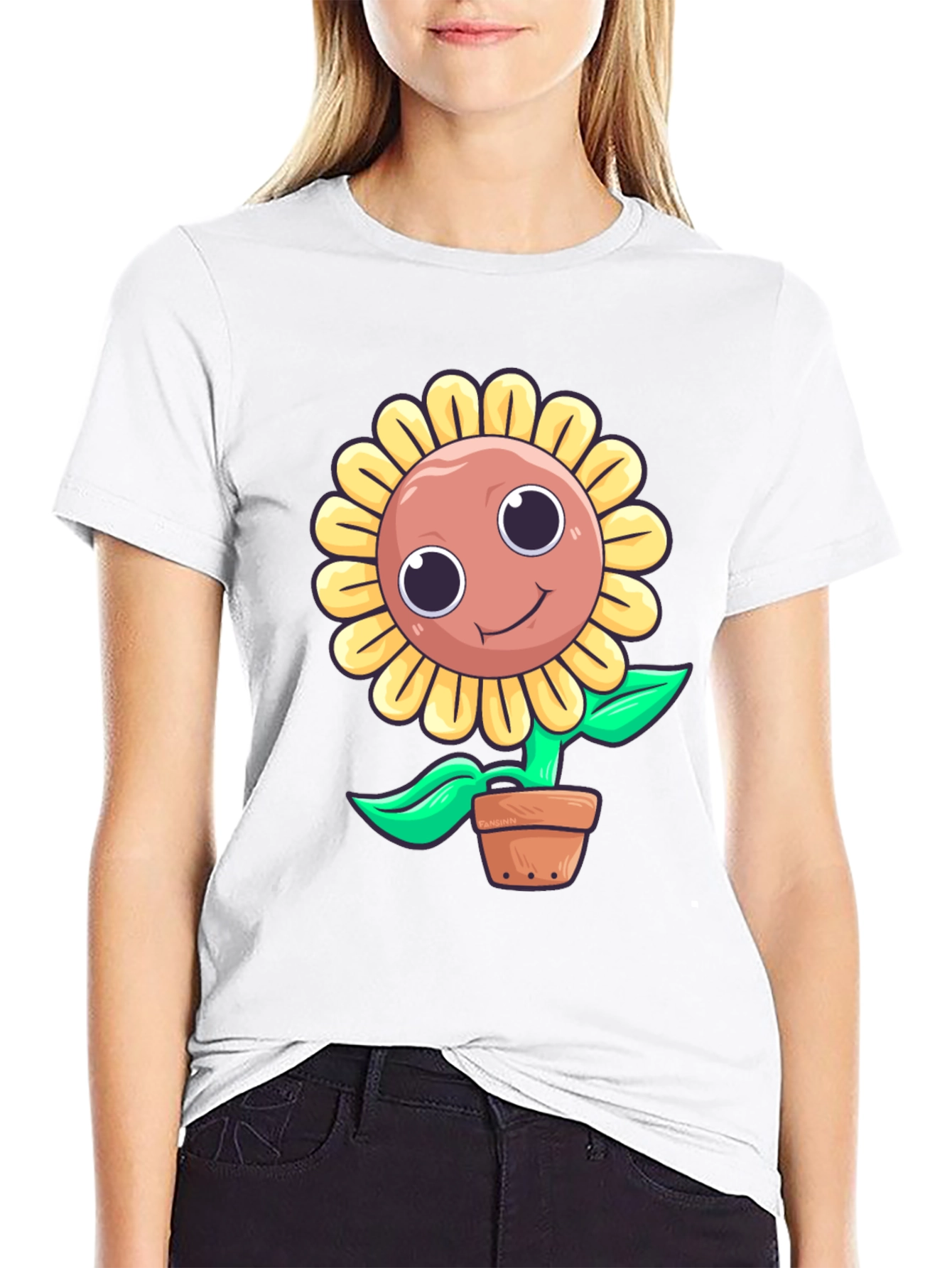 Cute Cartoon Sunflower T-Shirt