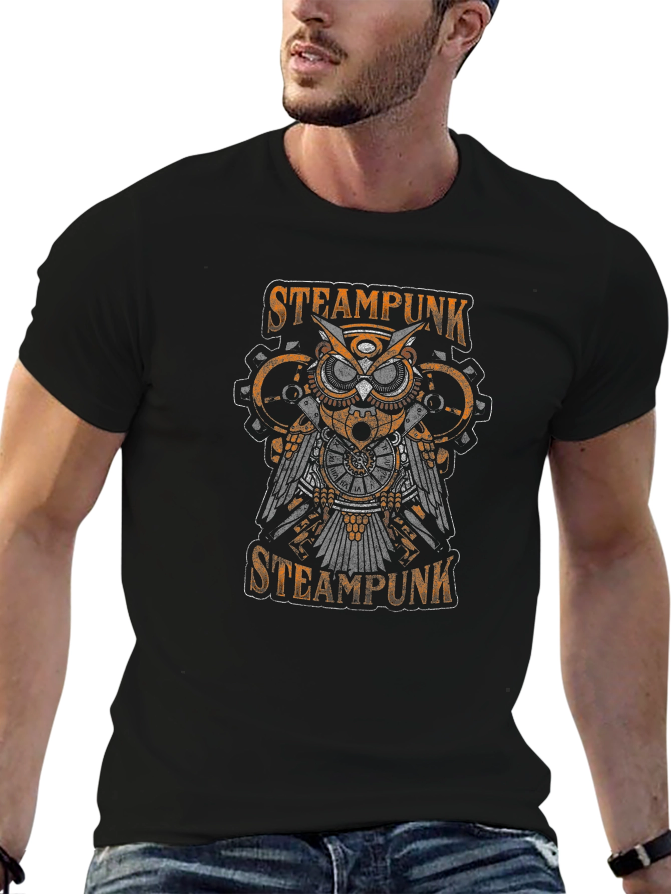 Steampunk Owl Graphic T-Shirt