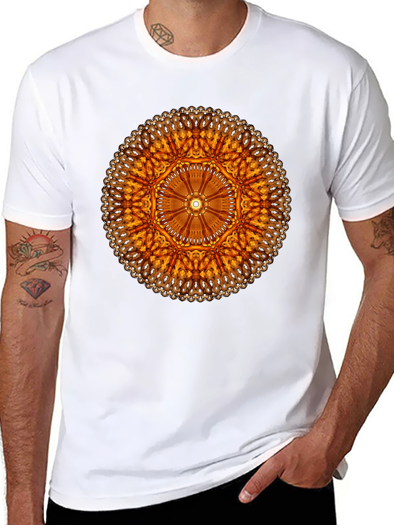 Golden Mandala Black T-Shirt