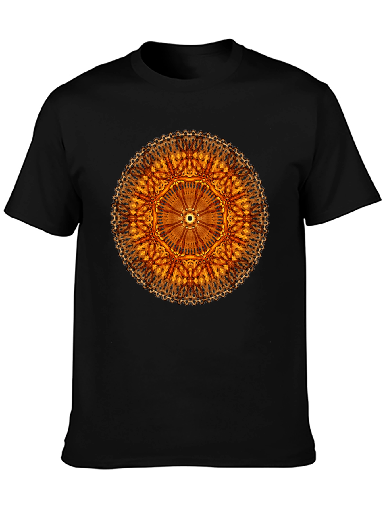 Golden Mandala Black T-Shirt