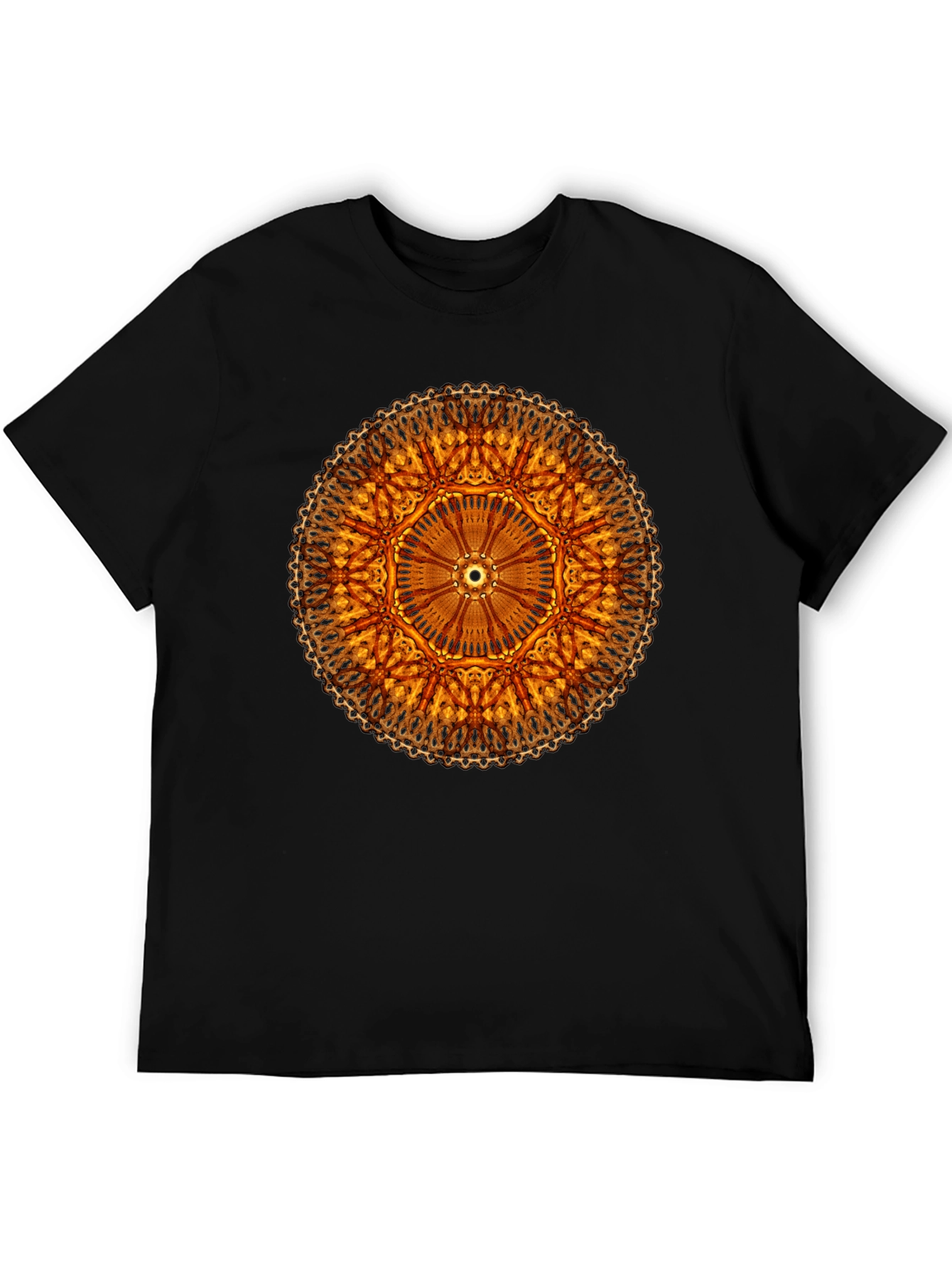 Golden Mandala Black T-Shirt