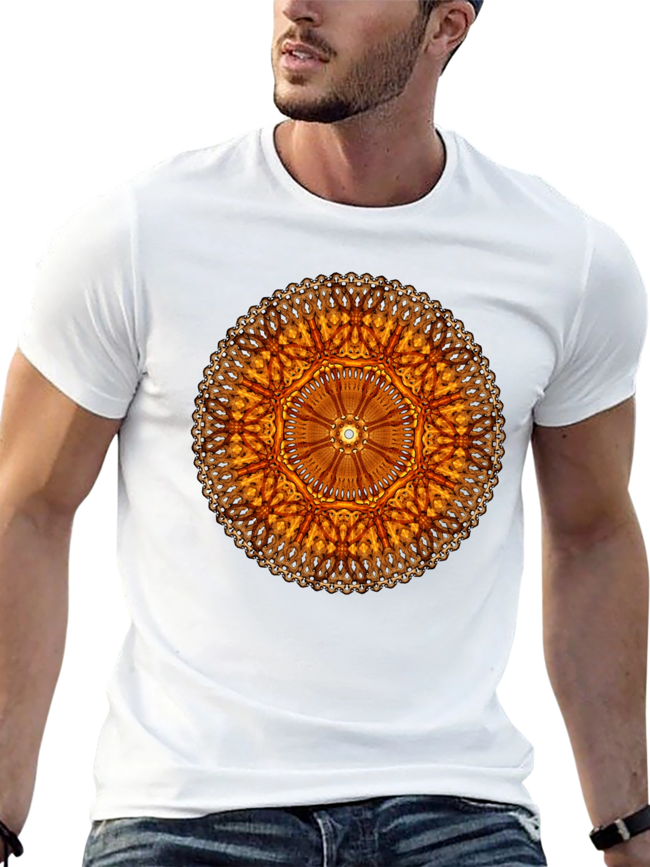 Golden Mandala Black T-Shirt