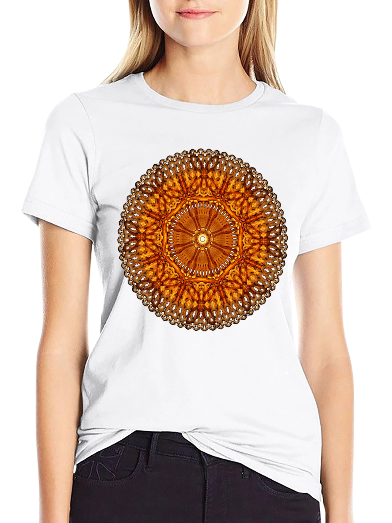 Golden Mandala Black T-Shirt