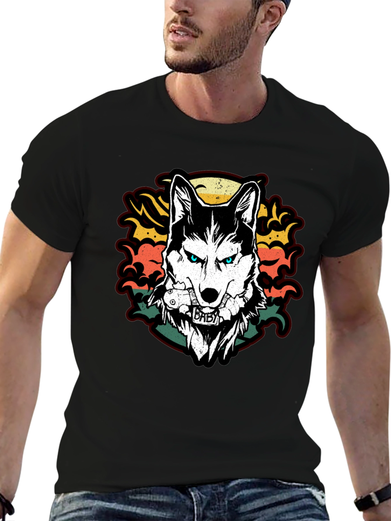 Cool Graphic Wolf T-Shirt
