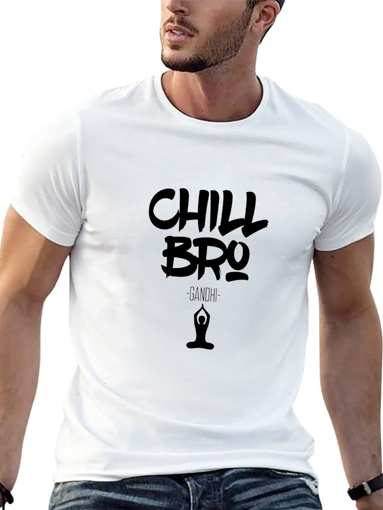 Chill Bro Gandhi Black Graphic Tee