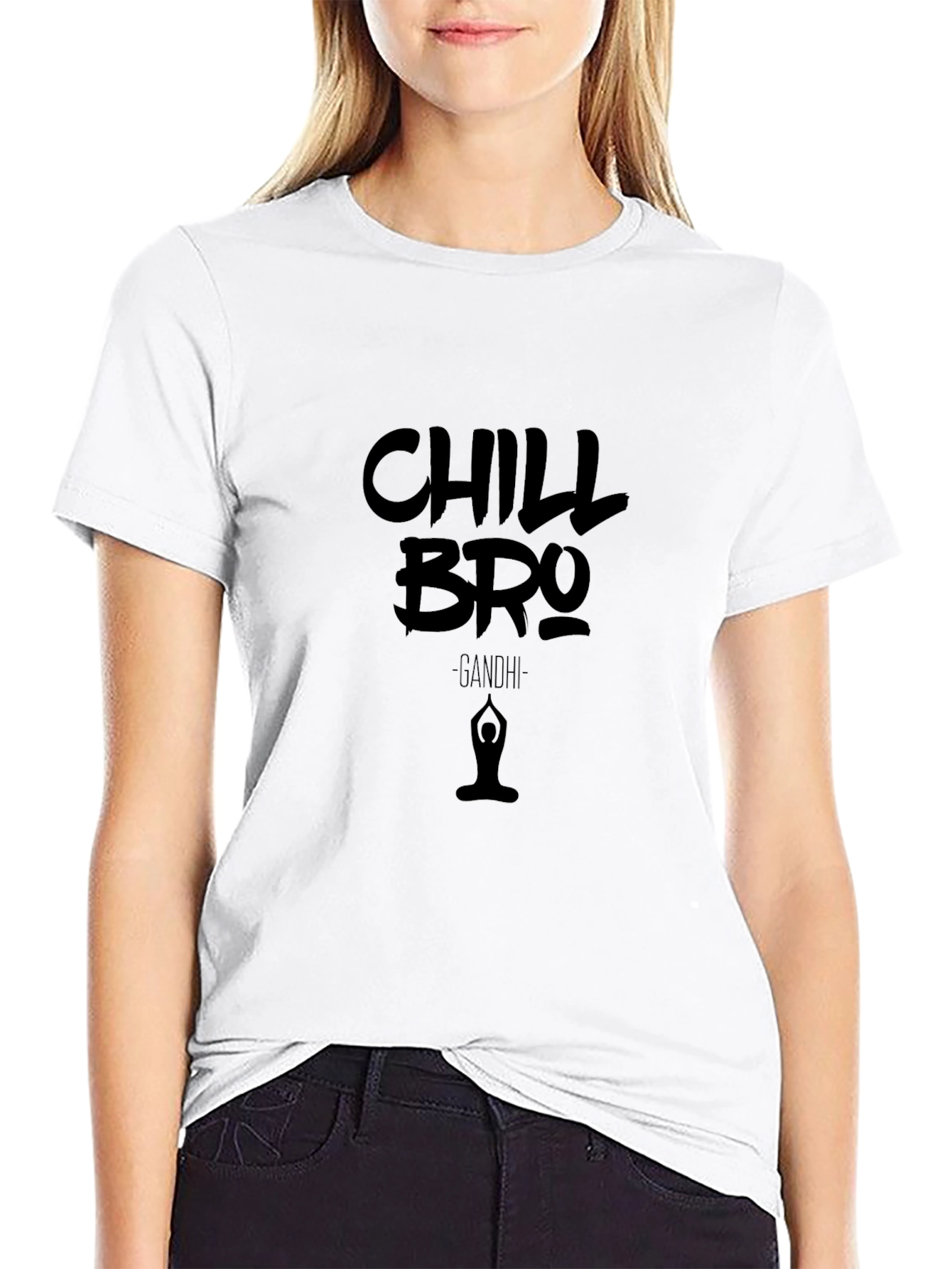 Chill Bro Gandhi Black Graphic Tee