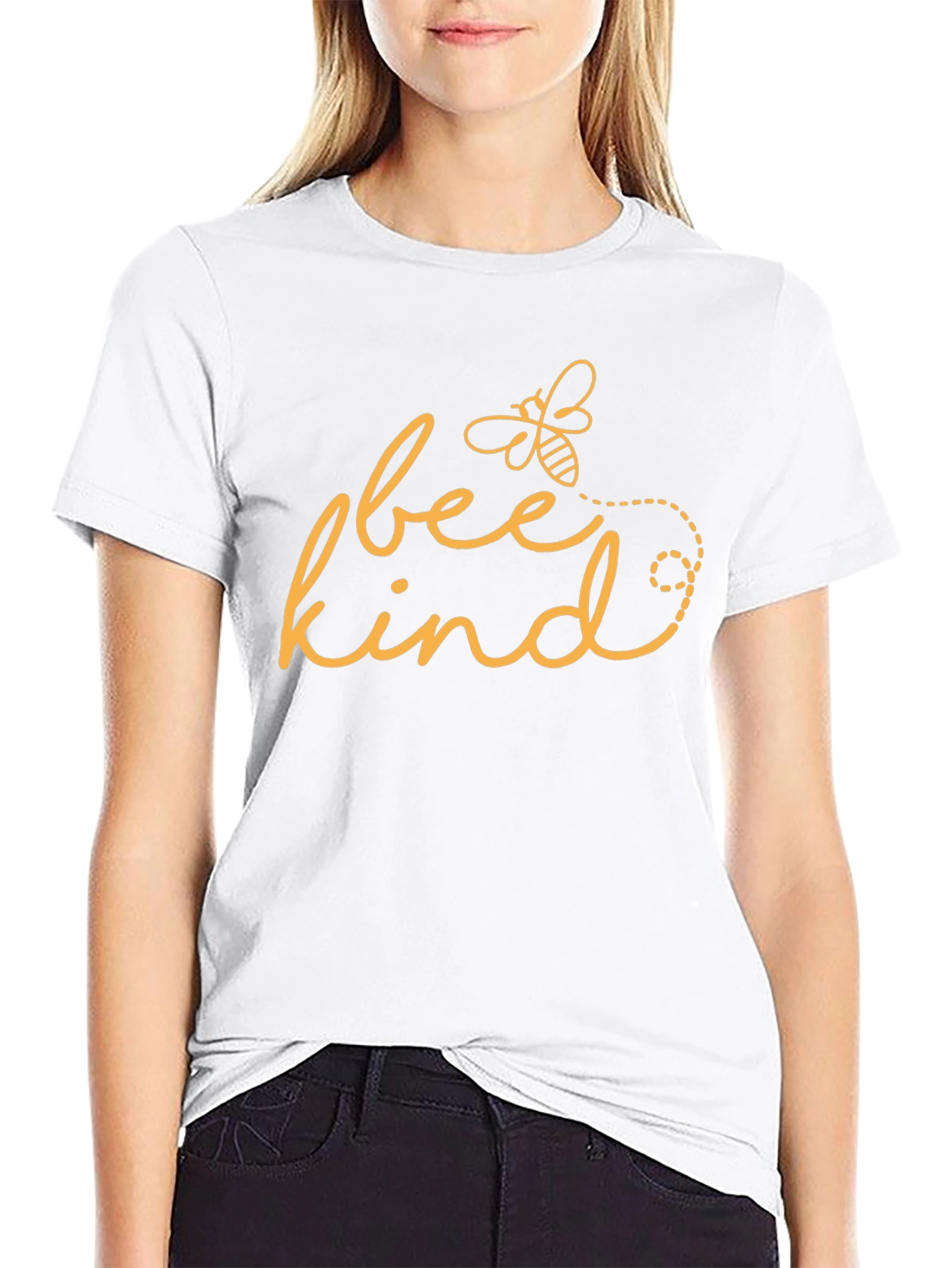 Bee Kind Graphic Tee - Black Cotton T-Shirt