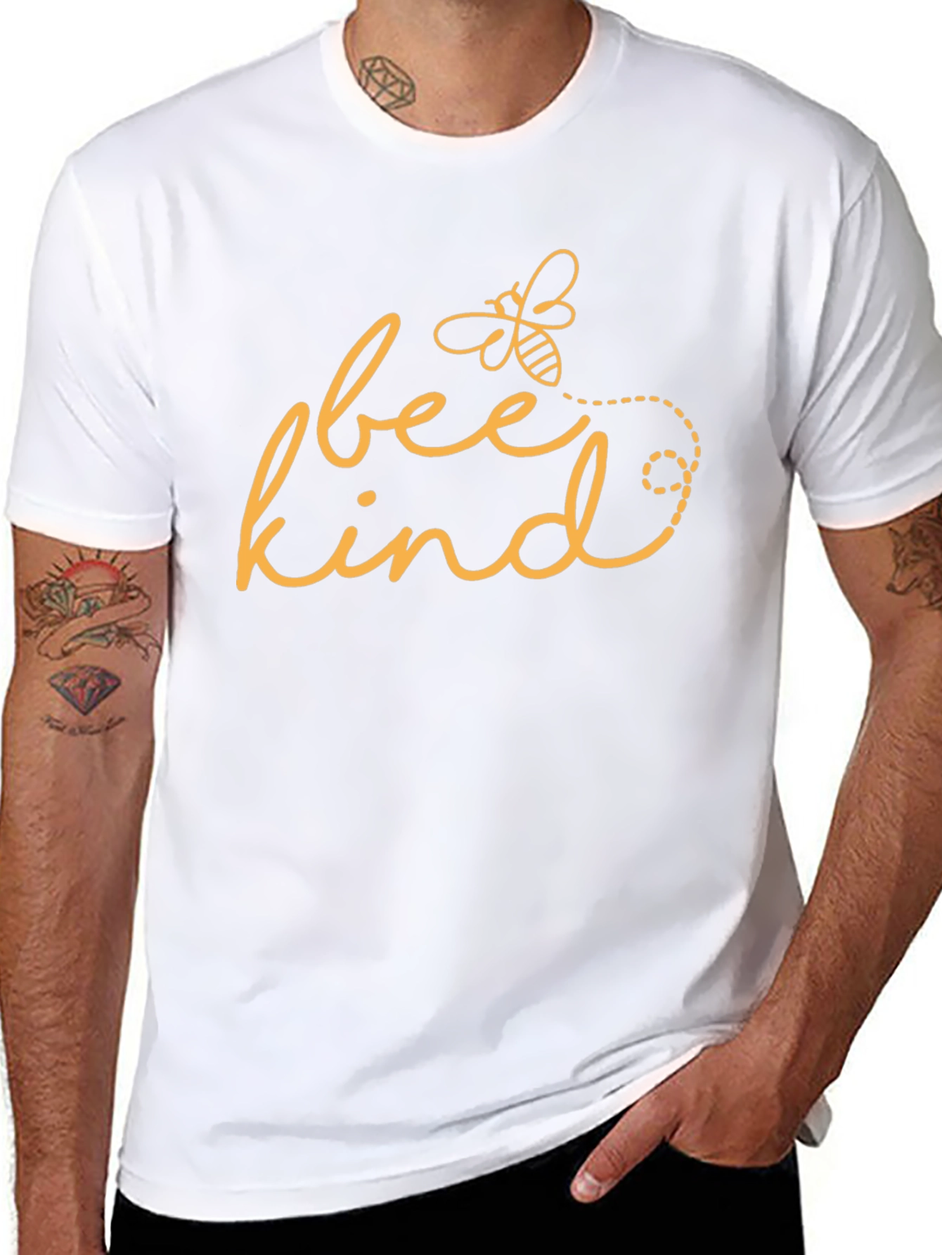 Bee Kind Graphic Tee - Black Cotton T-Shirt