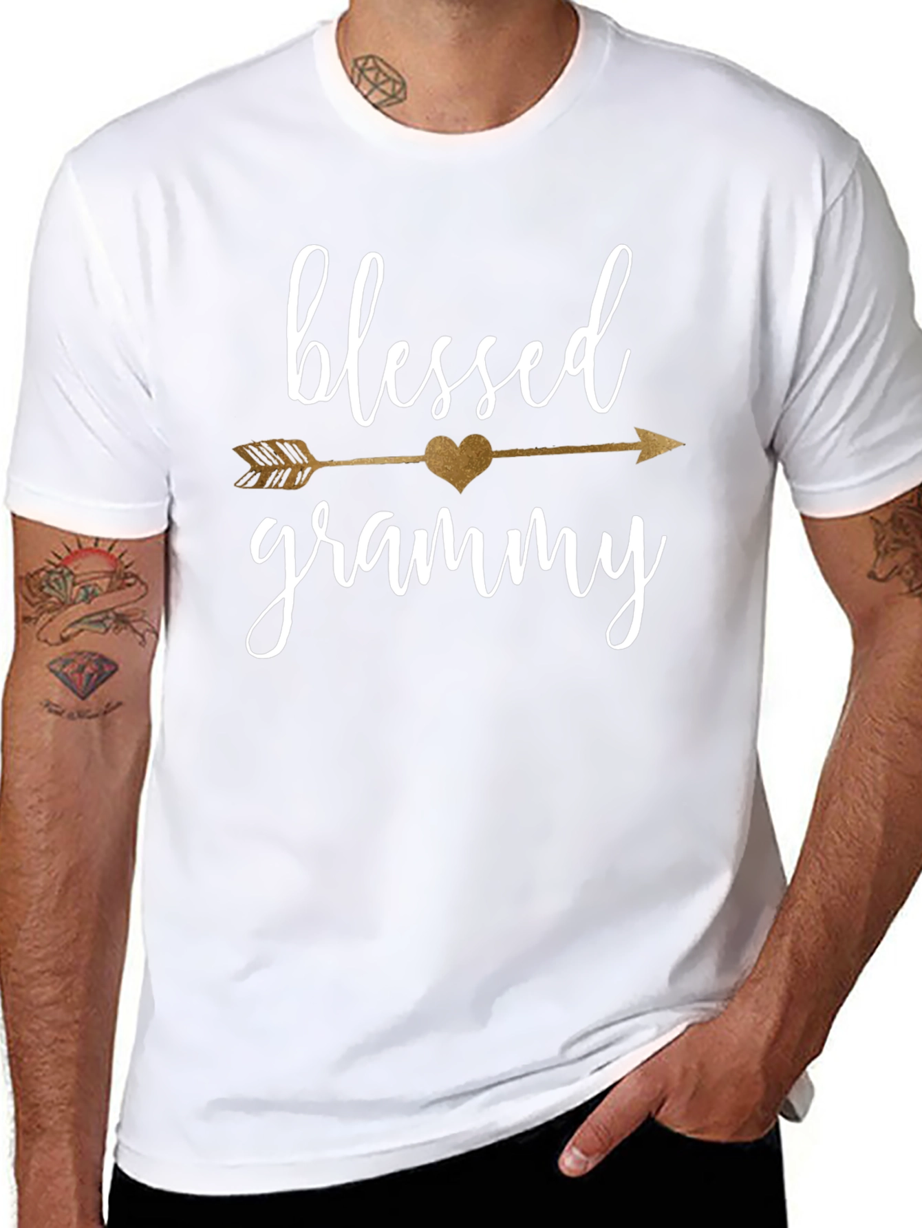 Blessed Grammy T-Shirt Heart Arrow Design