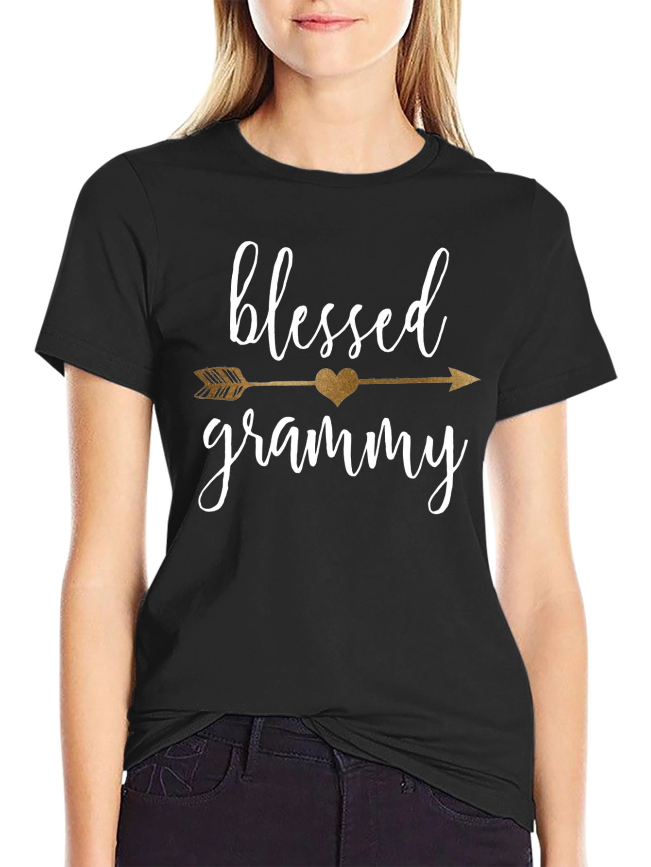 Blessed Grammy T-Shirt Heart Arrow Design
