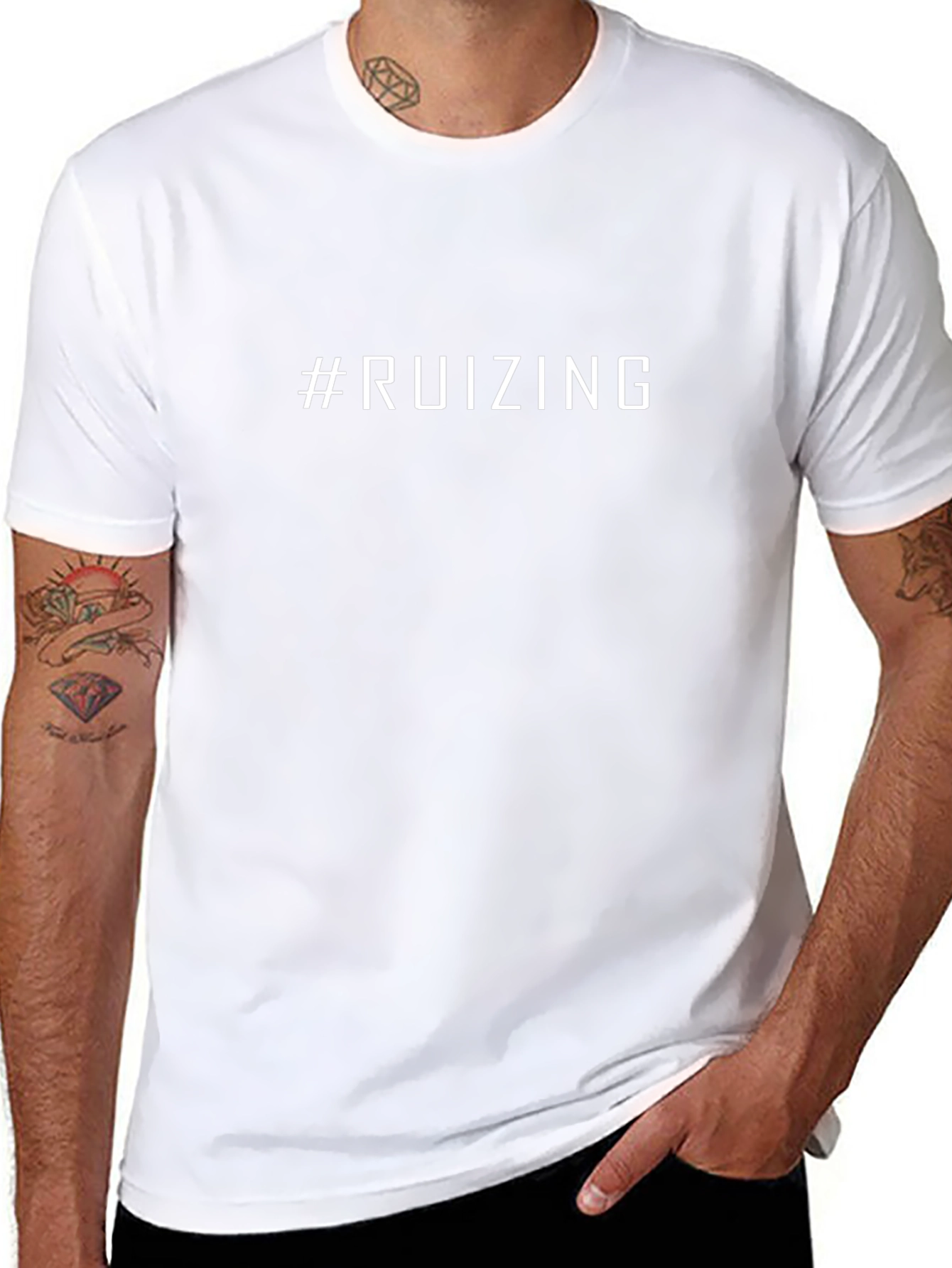 #Ruizing Black Graphic Tee - Modern Trendy Style