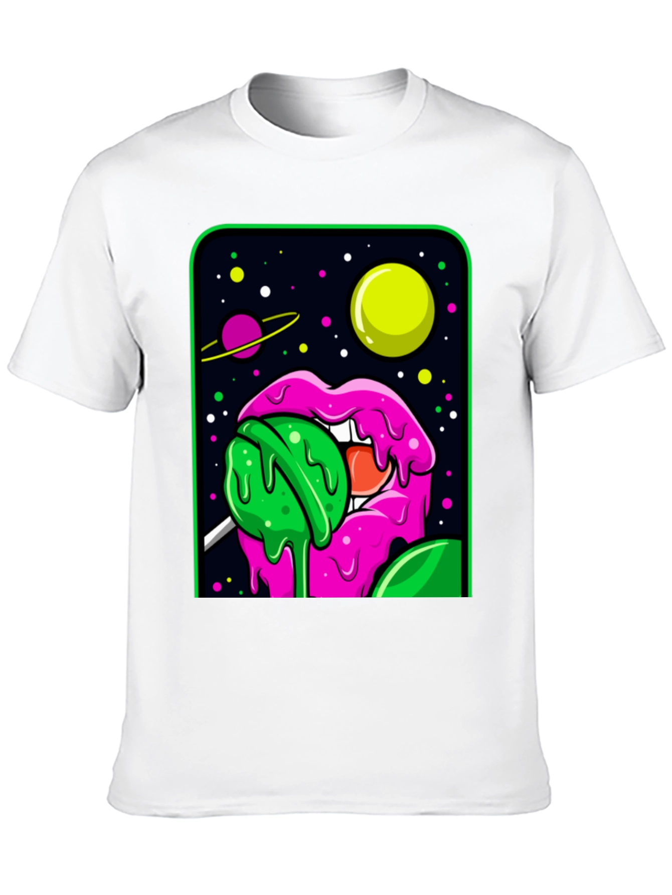 Space Lips Lollipop Graphic T-Shirt