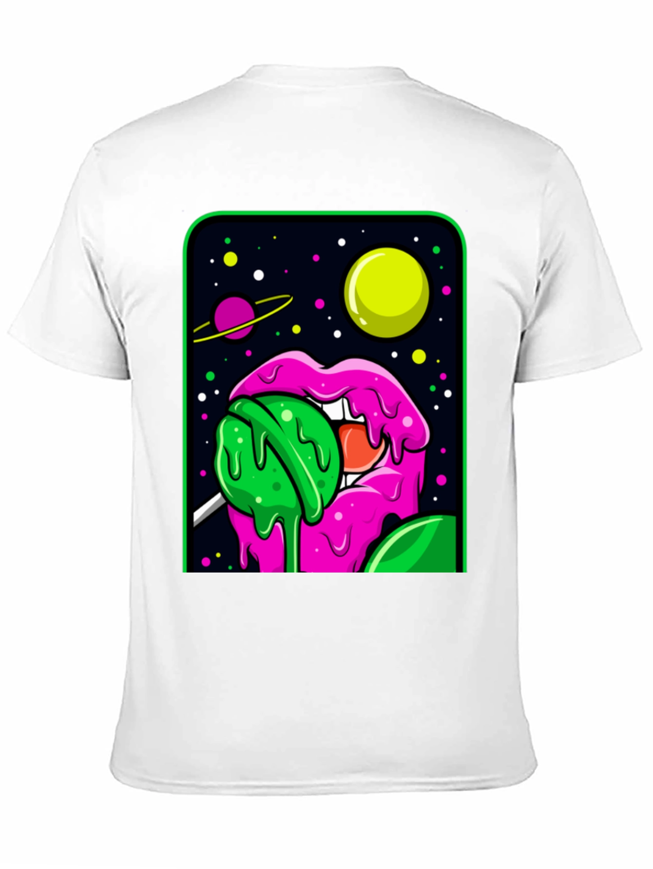 Space Lips Lollipop Graphic T-Shirt