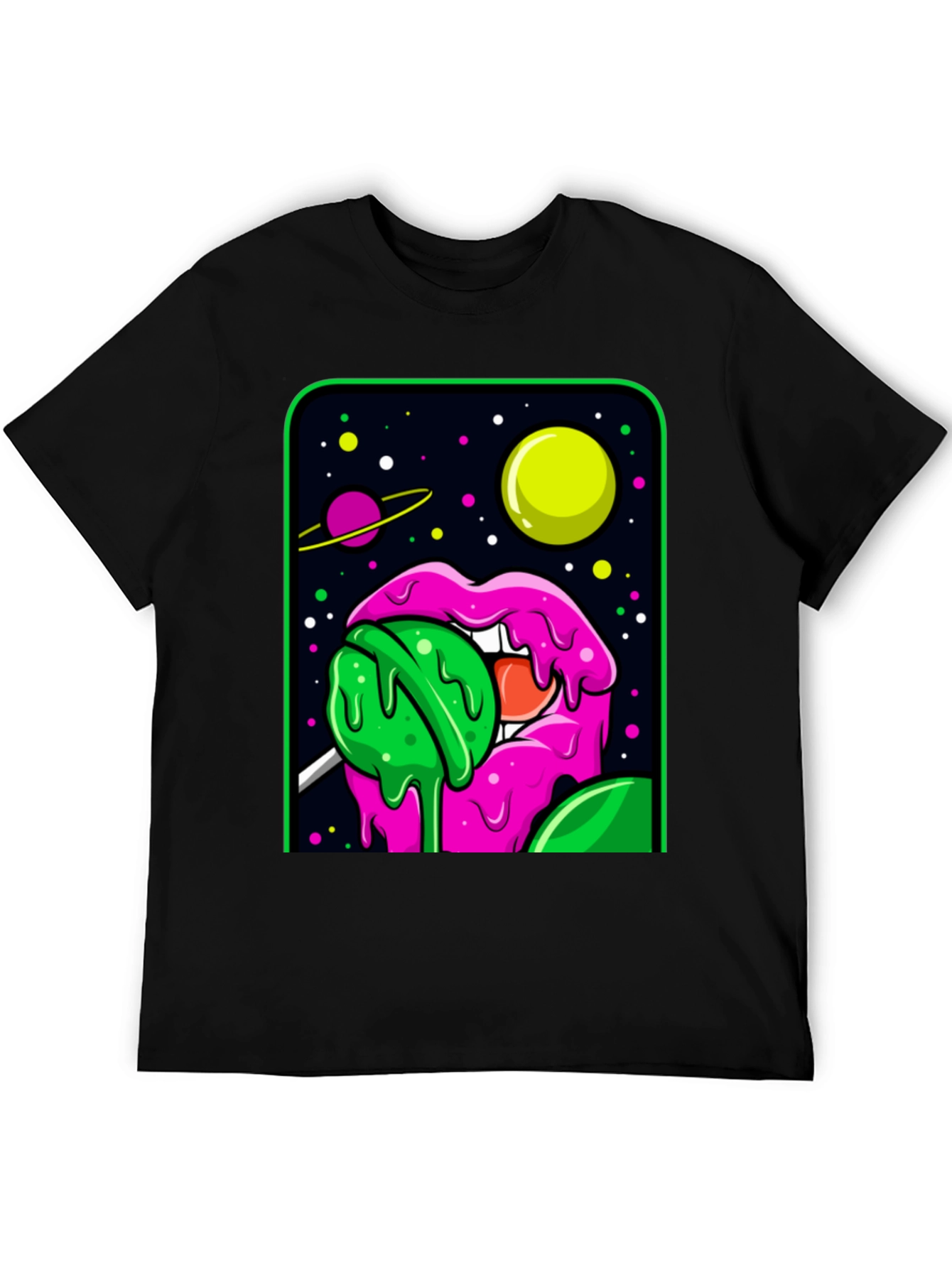 Space Lips Lollipop Graphic T-Shirt