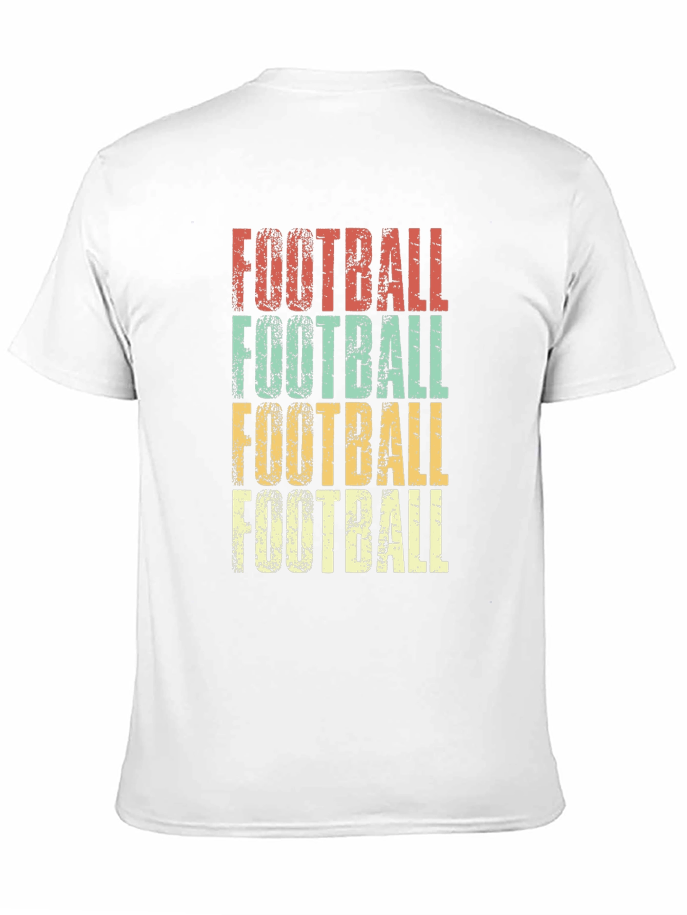 Retro Football Graphic Tee - Distressed Print T-Shirt