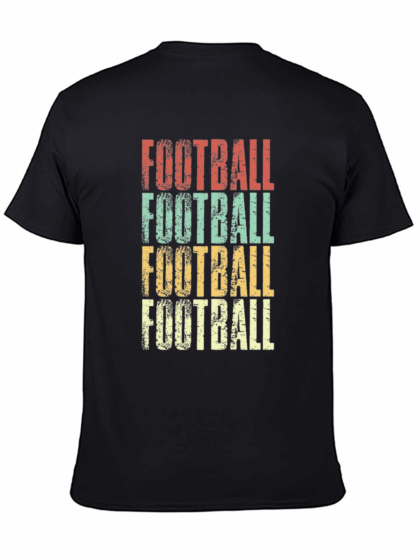Retro Football Graphic Tee - Distressed Print T-Shirt