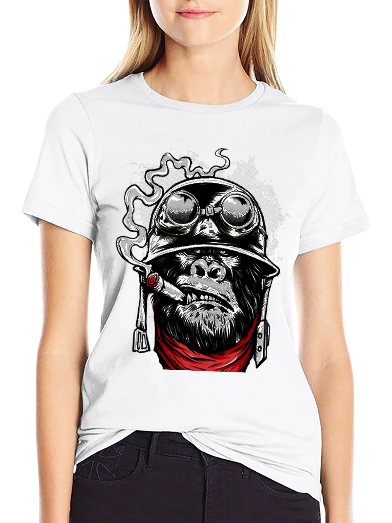 Cool Gorilla Aviator Helmet Cigar T-Shirt