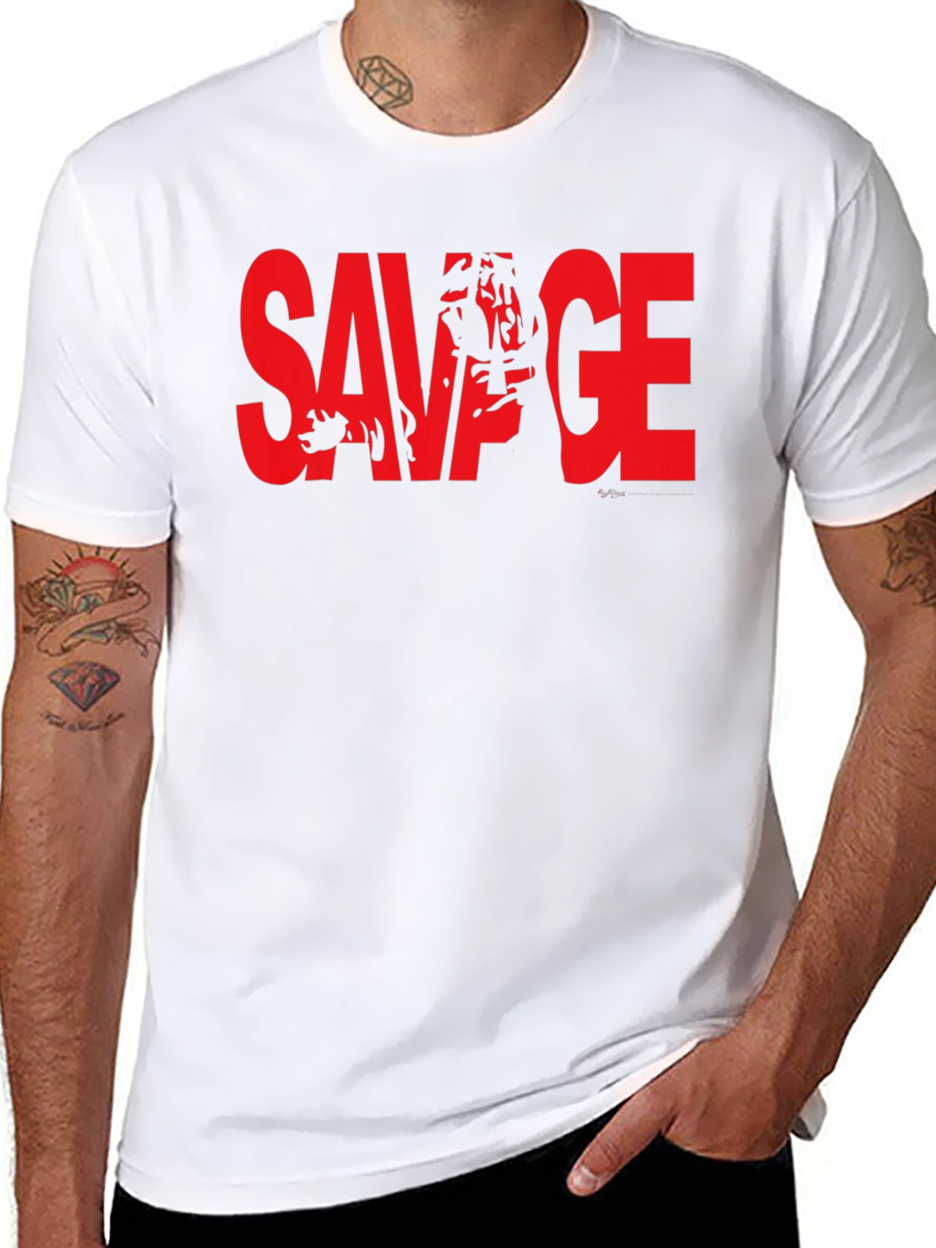Savage Graphic Tee - Bold Red Print