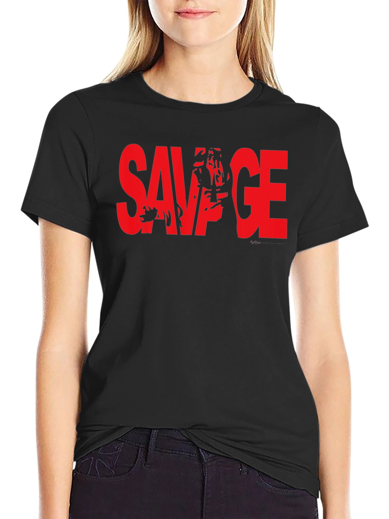 Savage Graphic Tee - Bold Red Print