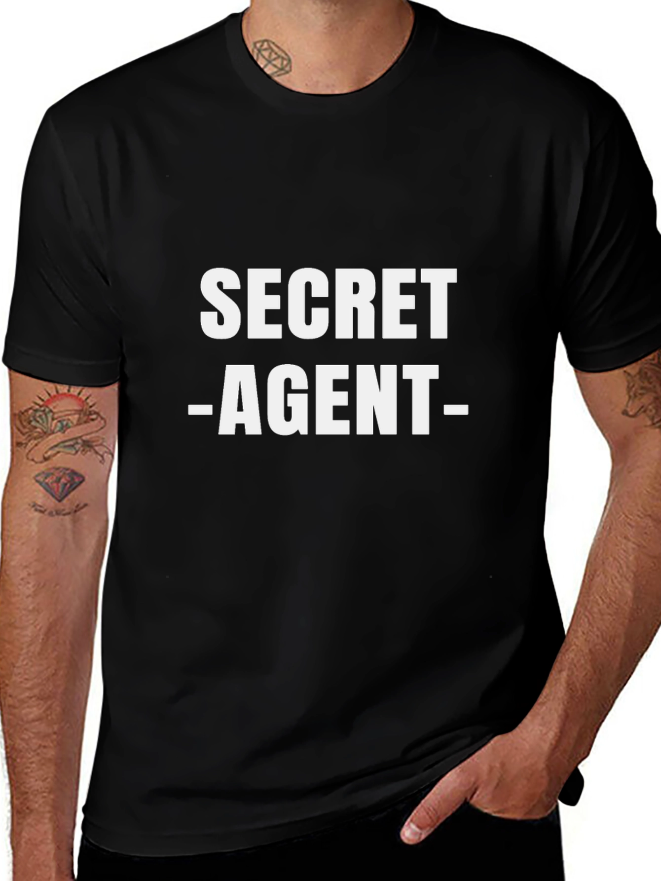 Secret Agent Graphic T-Shirt - Black