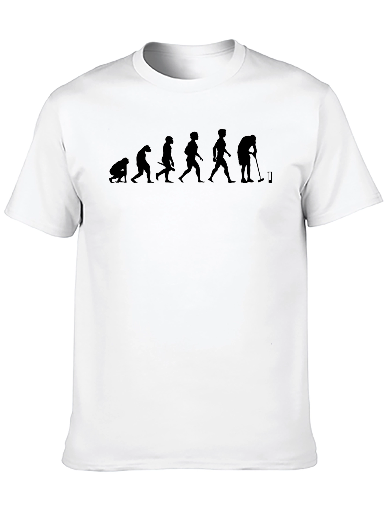 Evolution to Golf Black T-Shirt Funny Graphic Tee