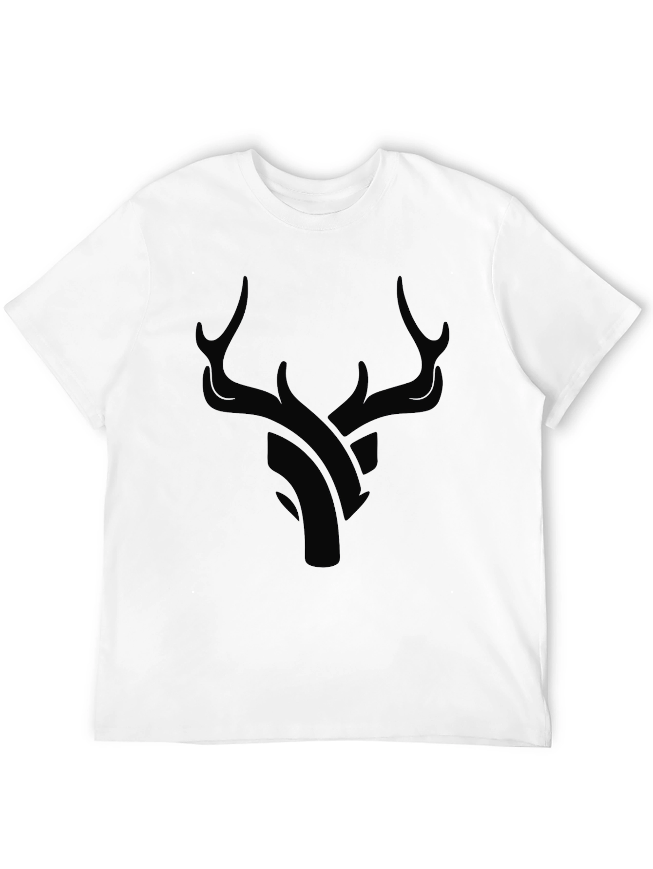 Modern Black Deer Graphic T-Shirt