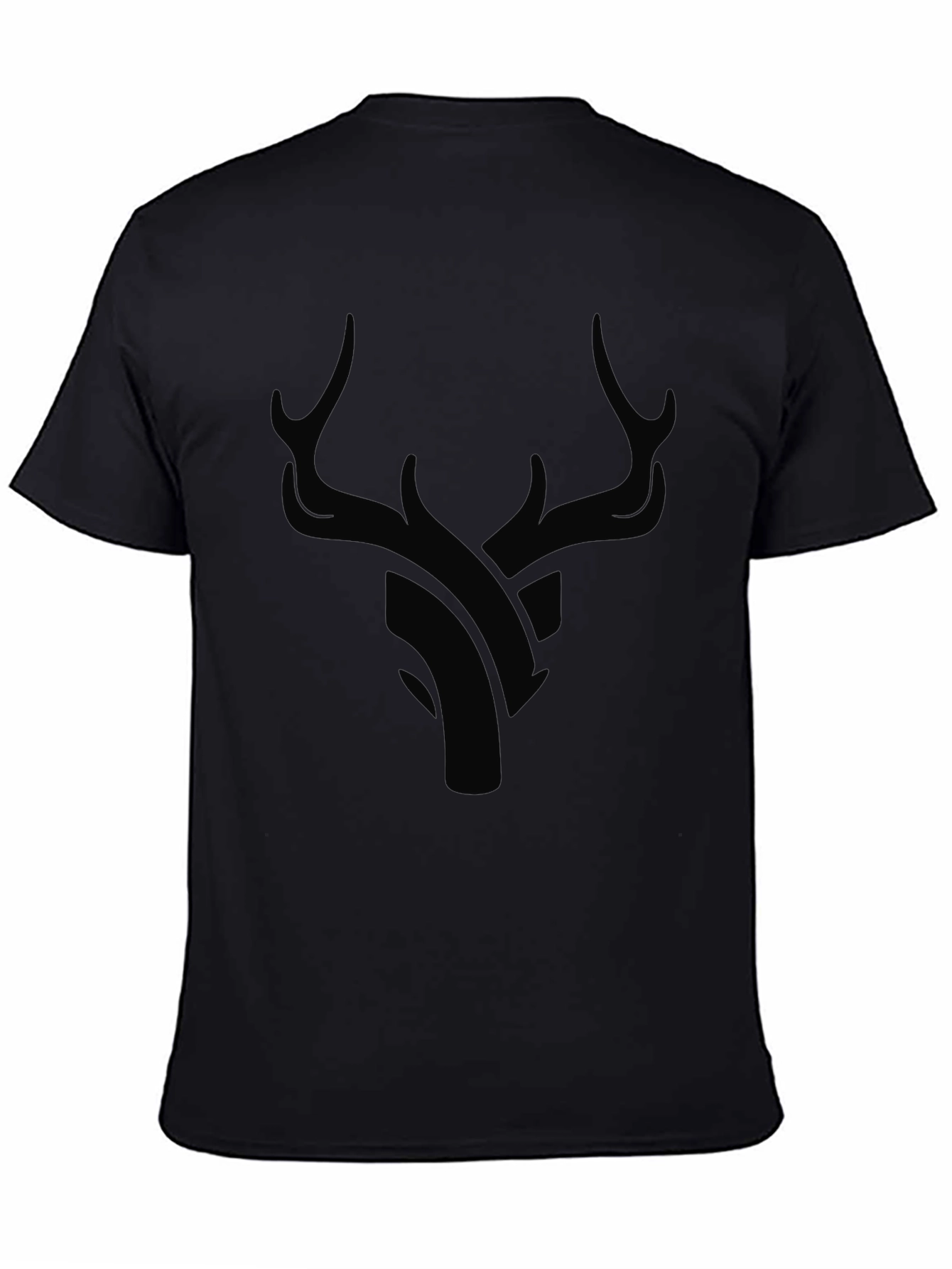 Modern Black Deer Graphic T-Shirt