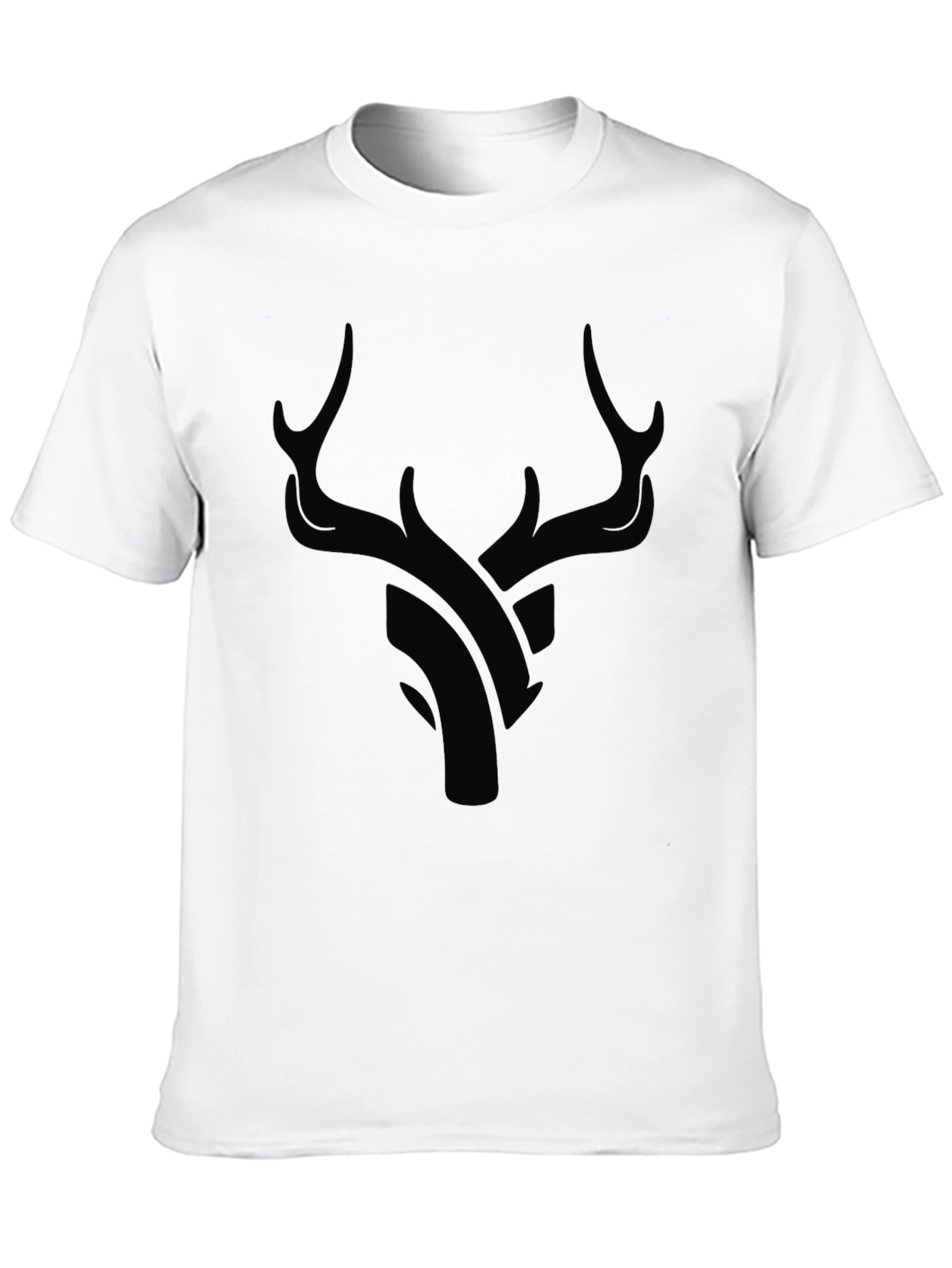 Modern Black Deer Graphic T-Shirt