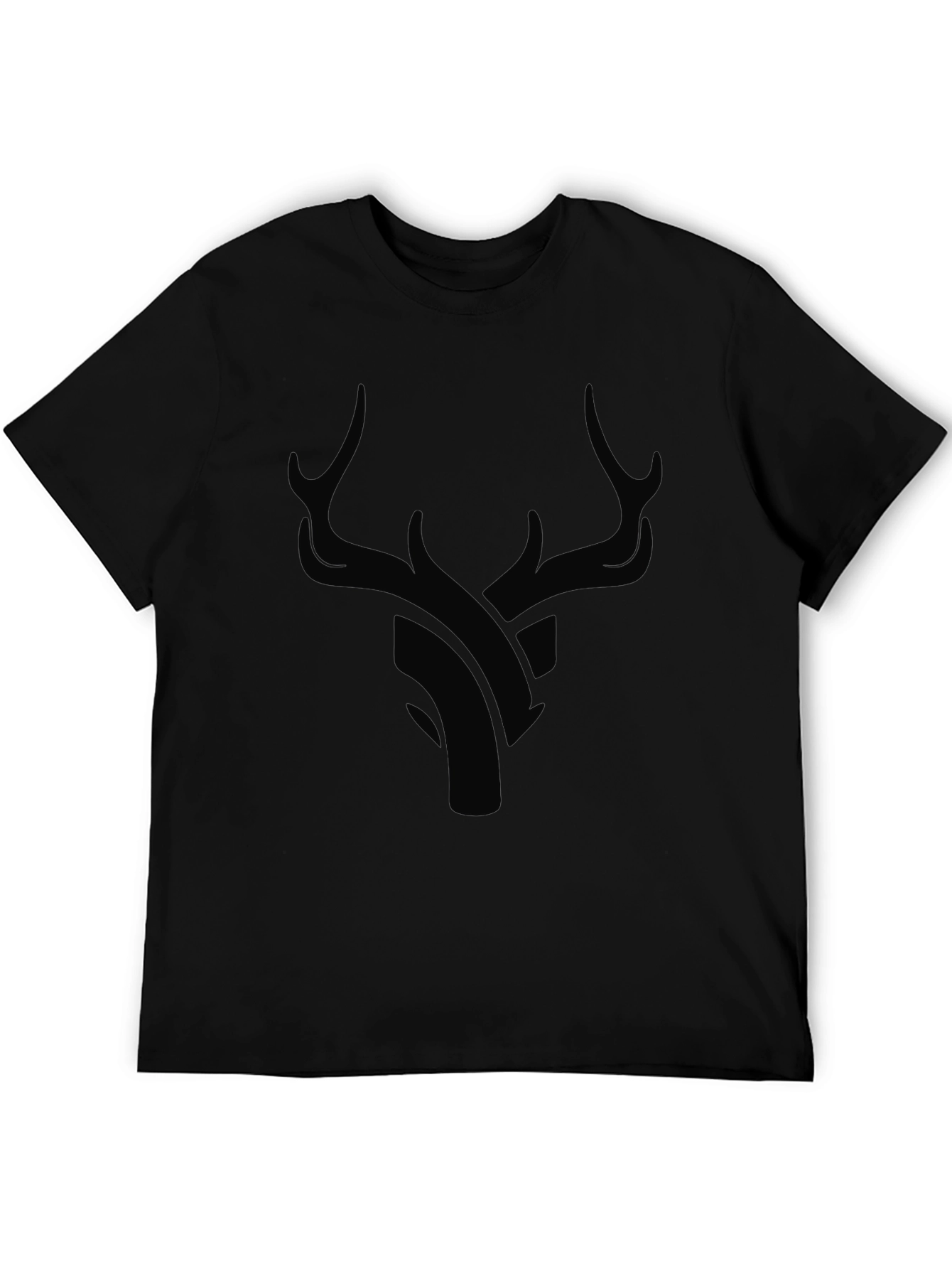 Modern Black Deer Graphic T-Shirt