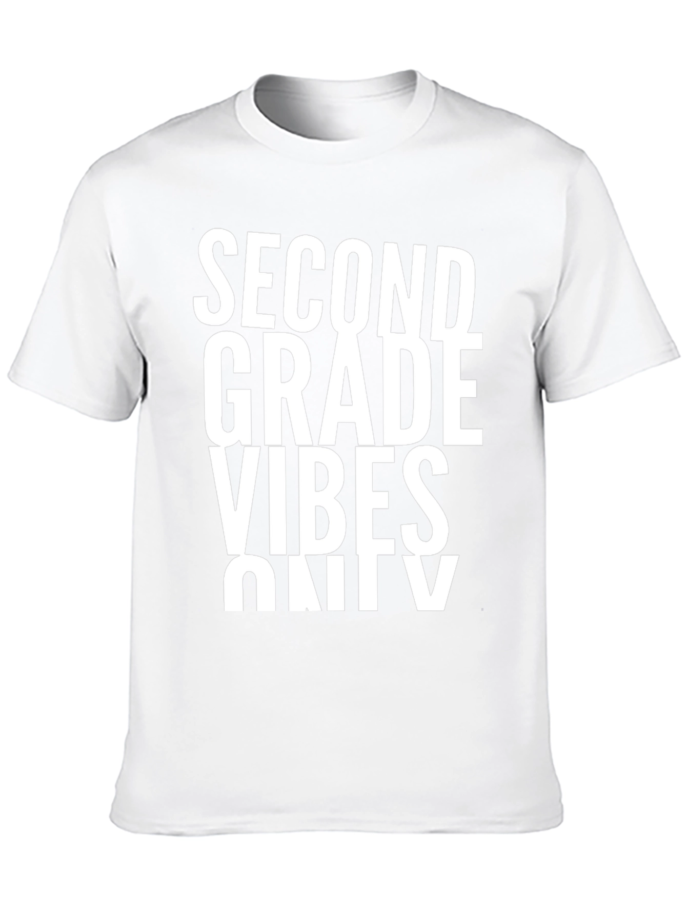 Second Grade Vibes Only Black Graphic Tee