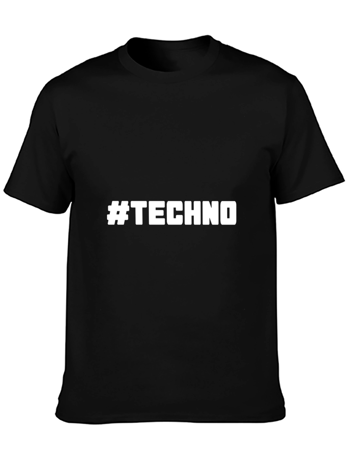 #TECHNO Graphic T-Shirt - Stylish Black Tee