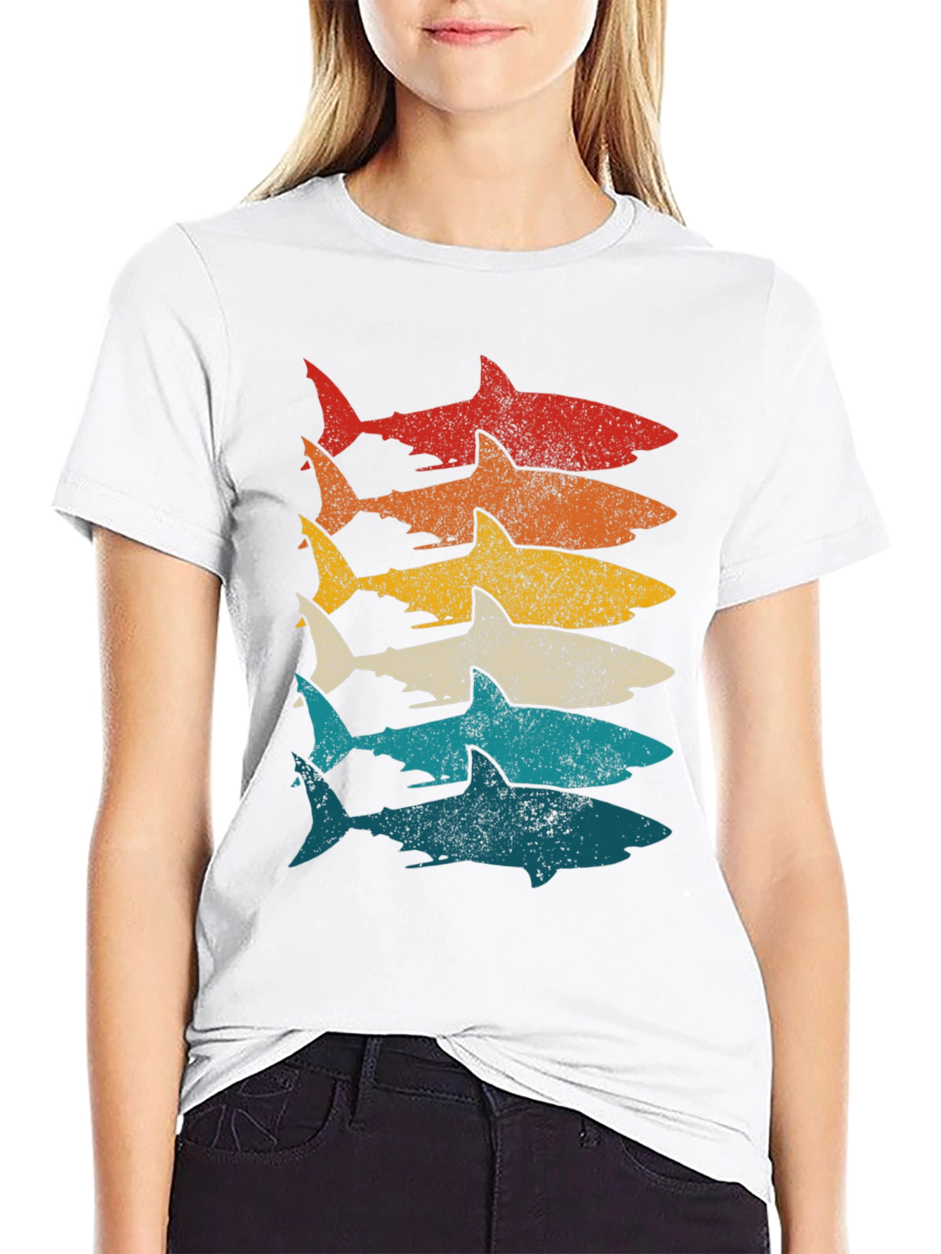Retro Shark Stack T-Shirt