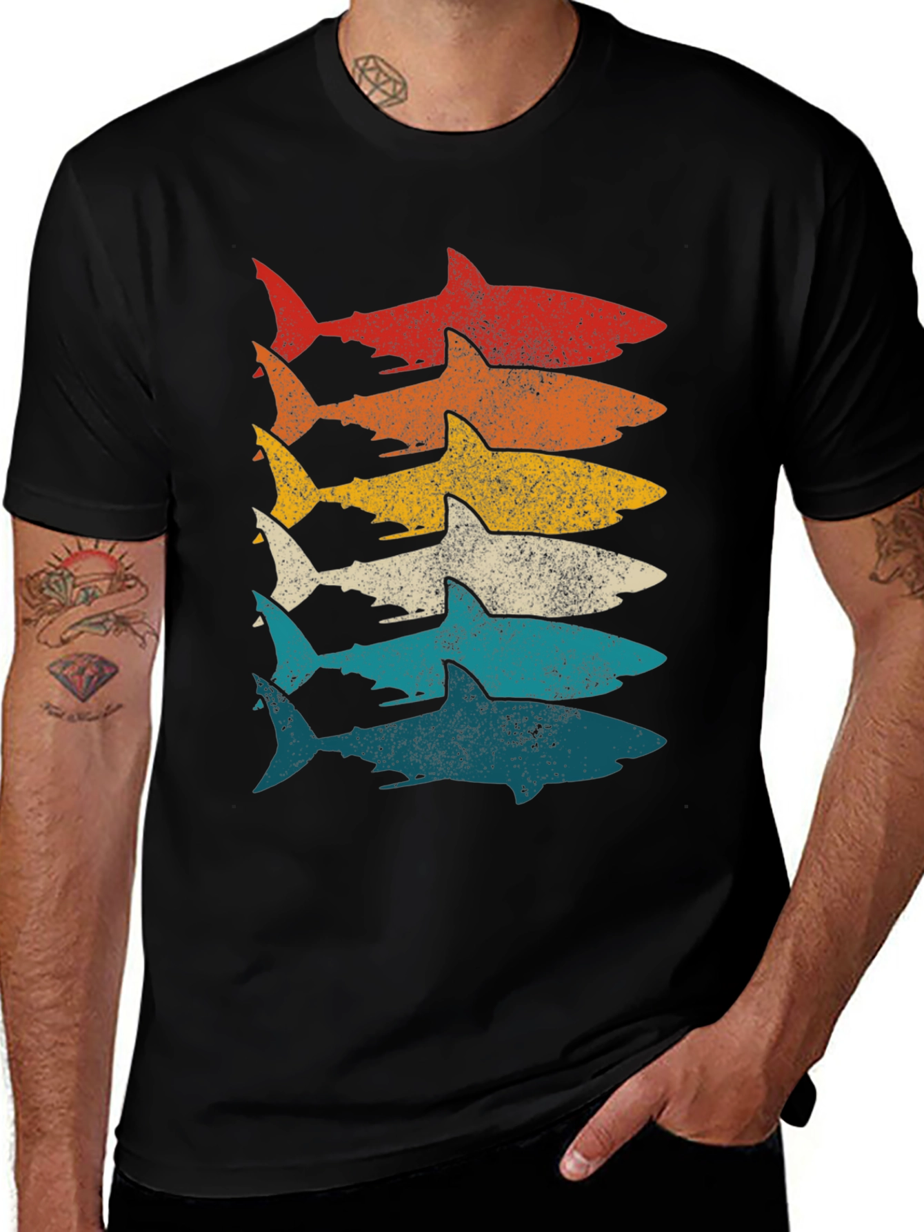 Retro Shark Stack T-Shirt
