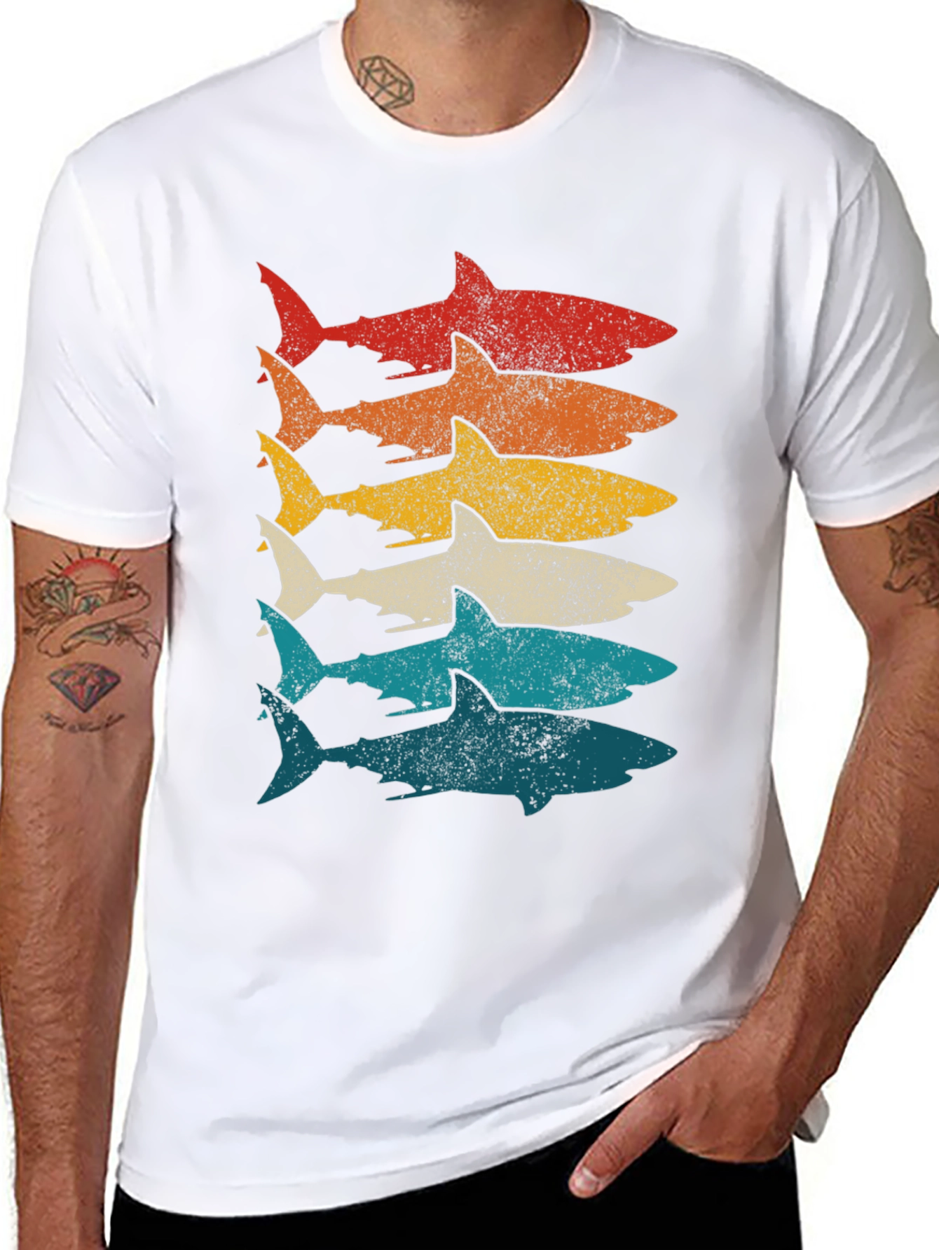 Retro Shark Stack T-Shirt