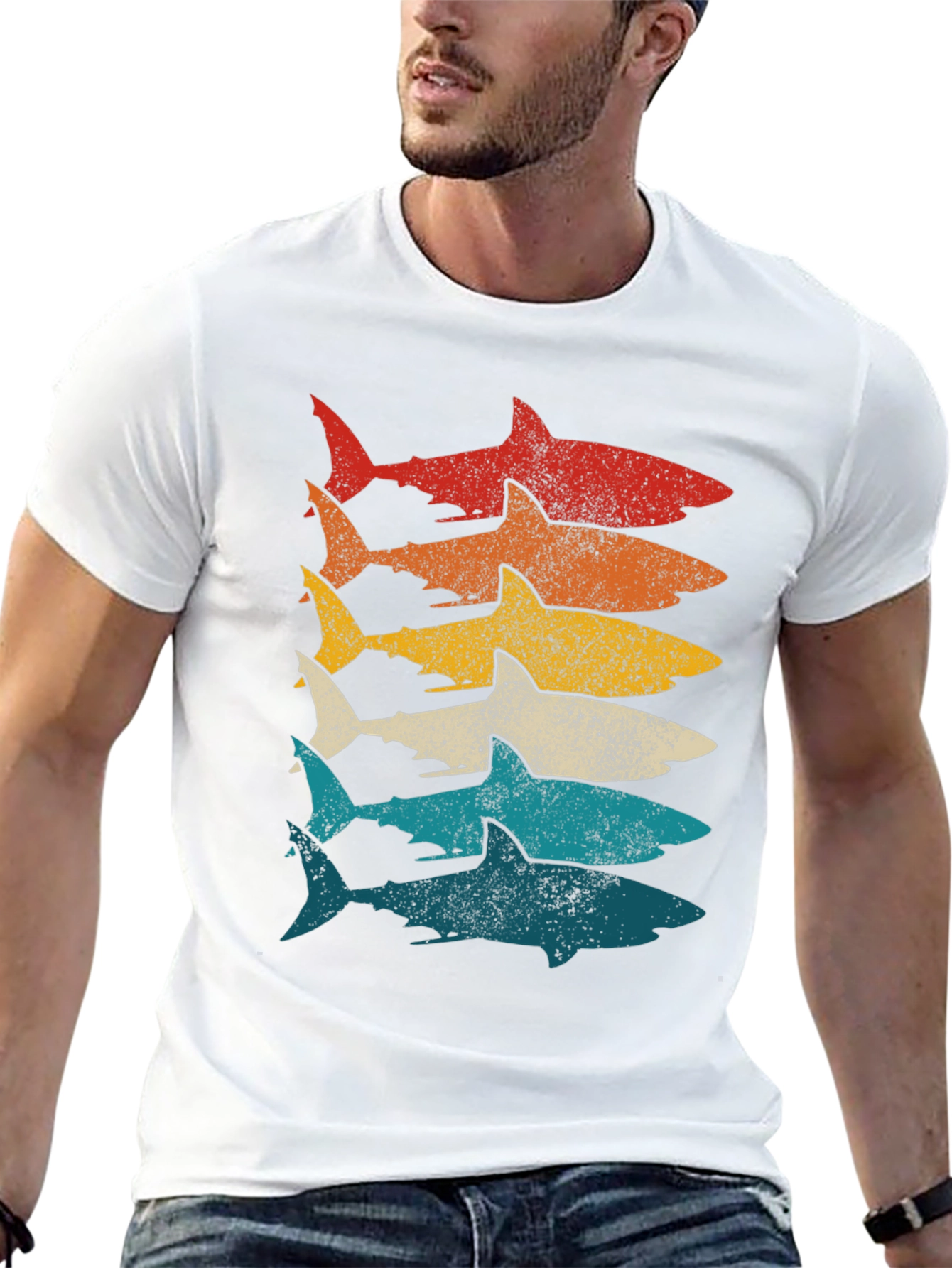 Retro Shark Stack T-Shirt