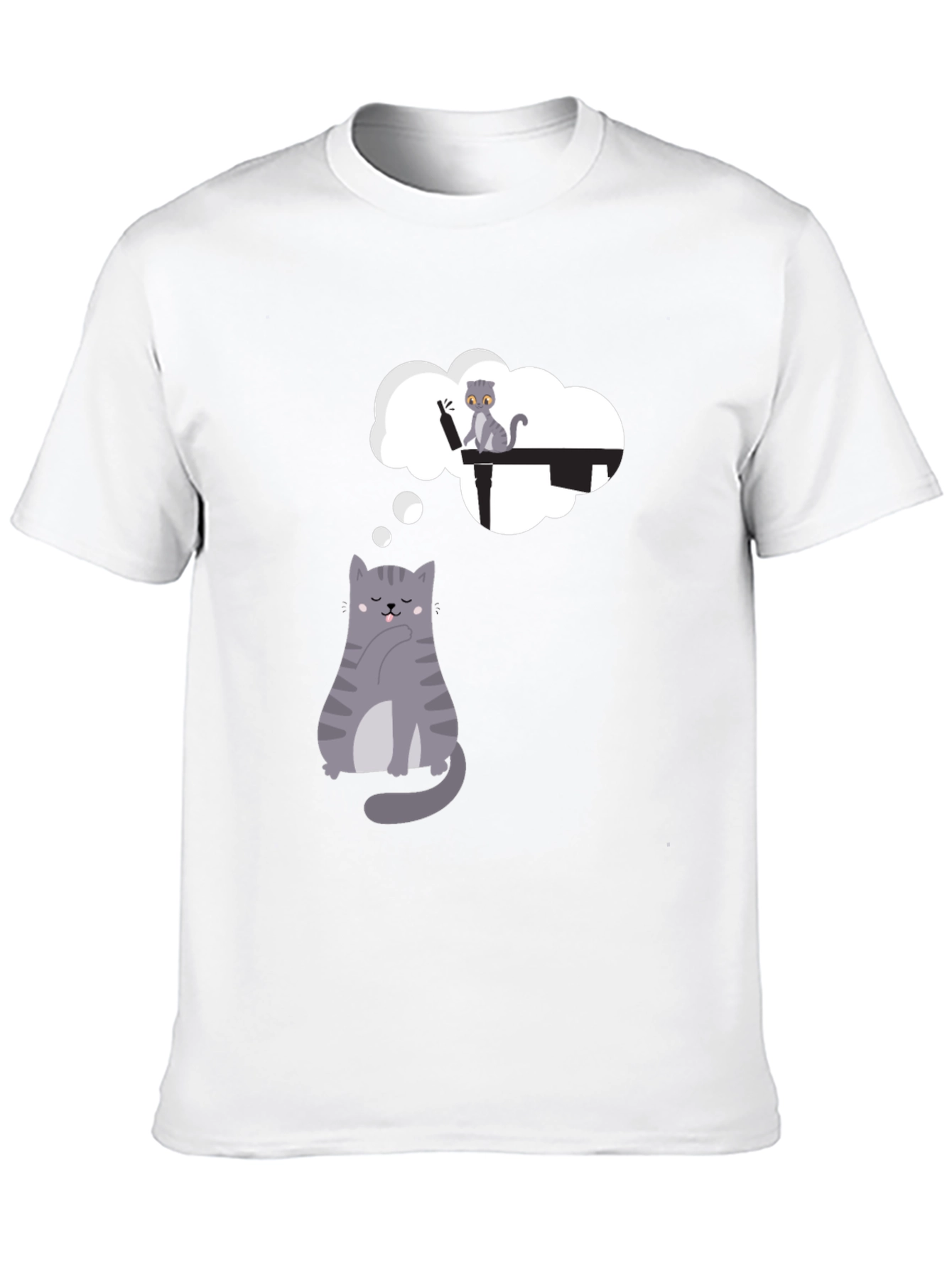 Dreaming Cat T-Shirt - Playful Graphic Tee