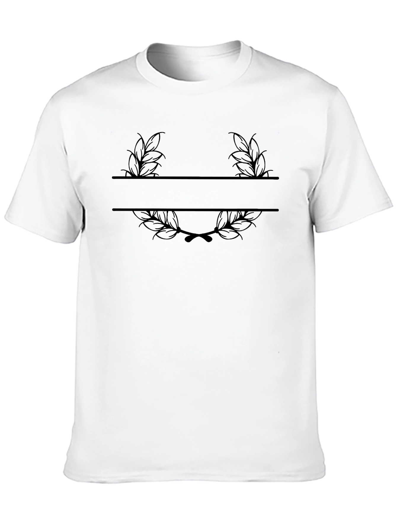 Personalized Laurel Wreath Black T-Shirt